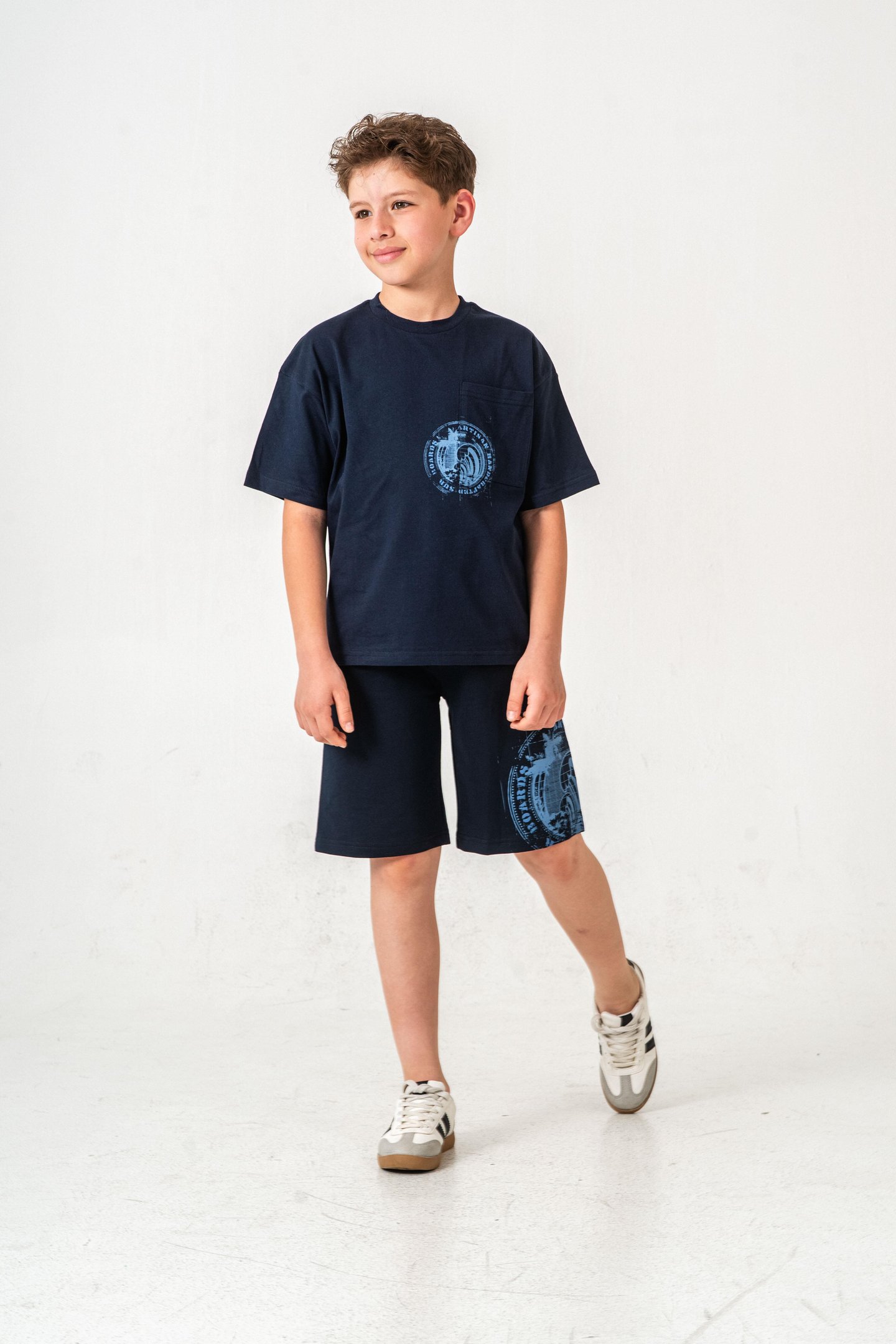 Ust Cepli Ust Cep Baskılı Arka Baskılı Erkek Çocuk Şort - Tişört Takımı