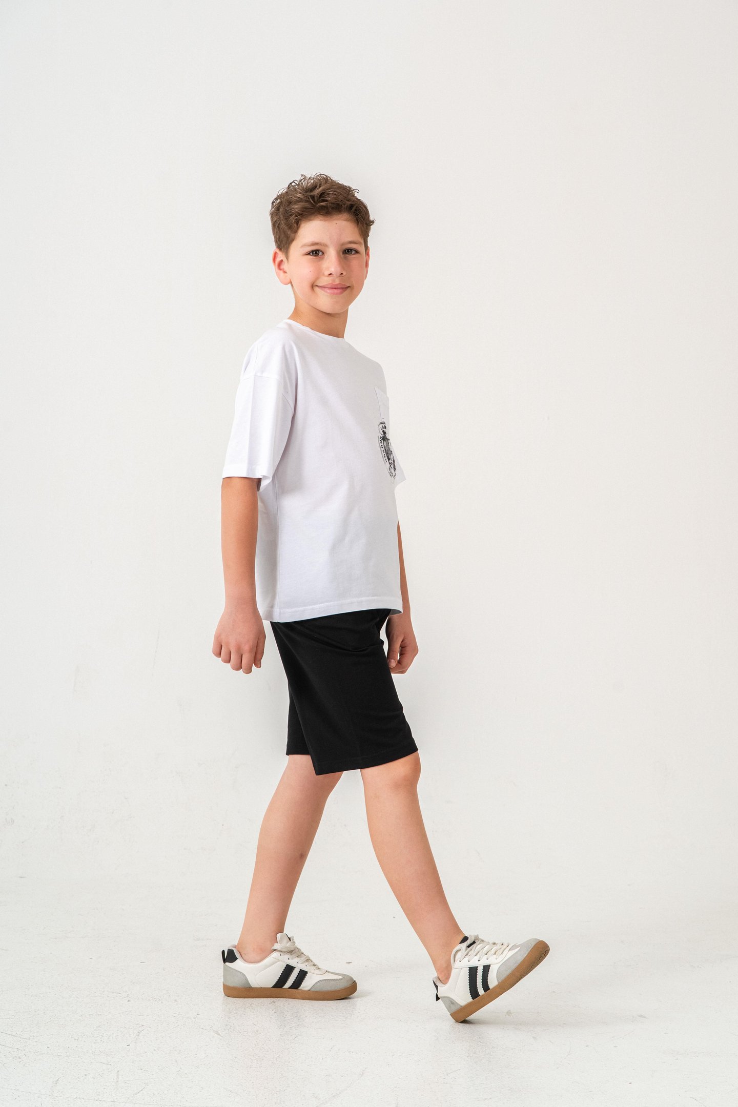 Ust Cepli Ust Cep Baskılı Arka Baskılı Erkek Çocuk Şort - Tişört Takımı