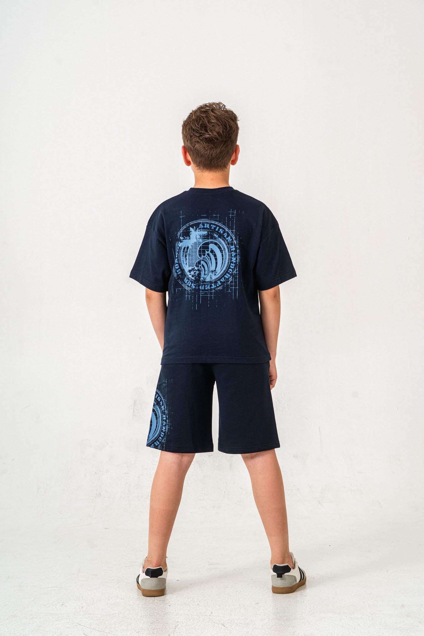 Ust Cepli Ust Cep Baskılı Arka Baskılı Erkek Çocuk Şort - Tişört Takımı