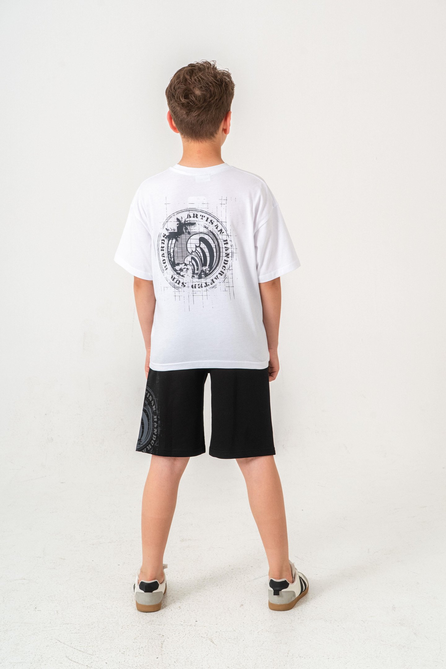 Ust Cepli Ust Cep Baskılı Arka Baskılı Erkek Çocuk Şort - Tişört Takımı