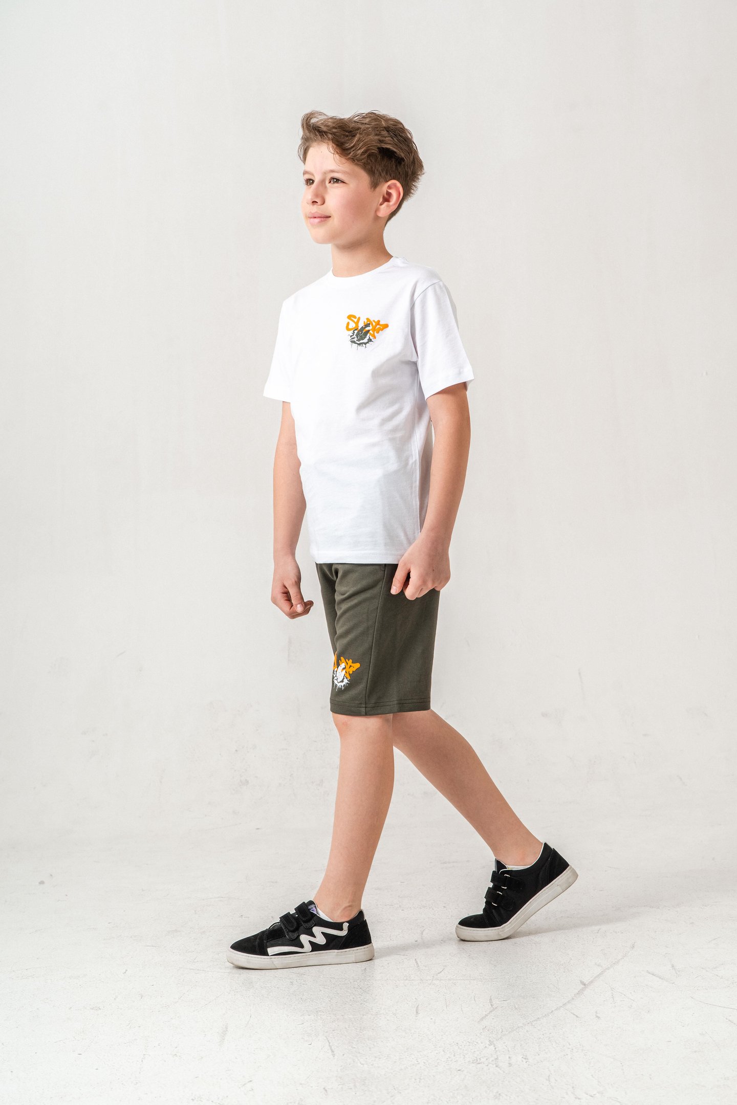 Ust On Ve Arka Baskılı Erkek Çocuk Şort - Tişört Takımı