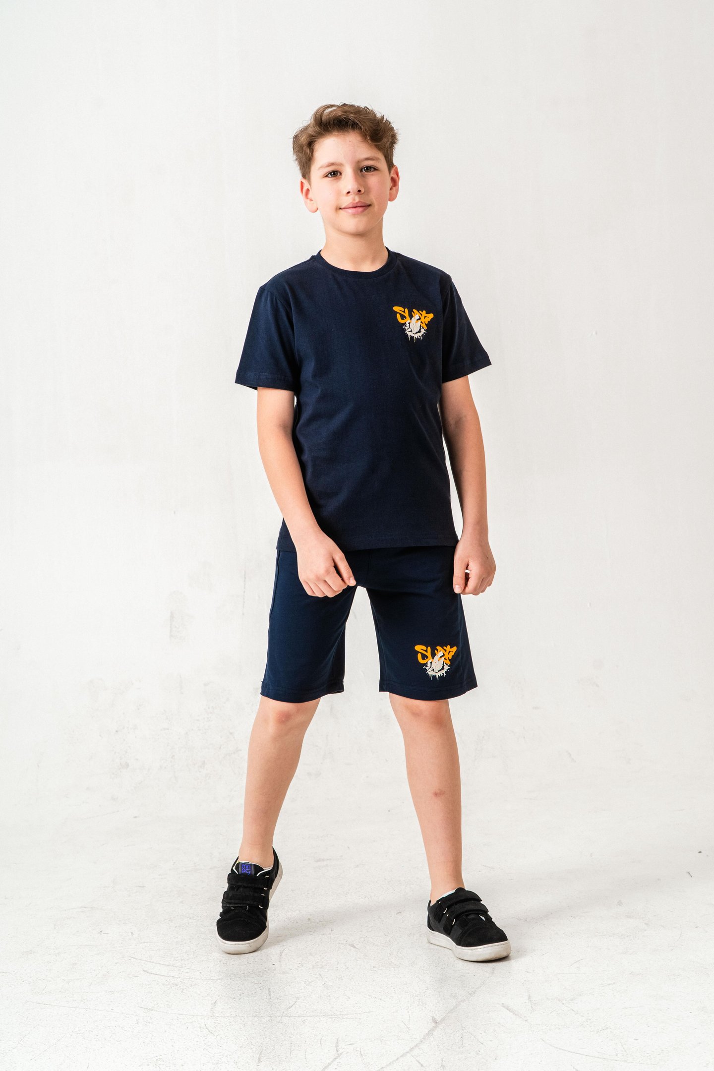 Ust On Ve Arka Baskılı Erkek Çocuk Şort - Tişört Takımı