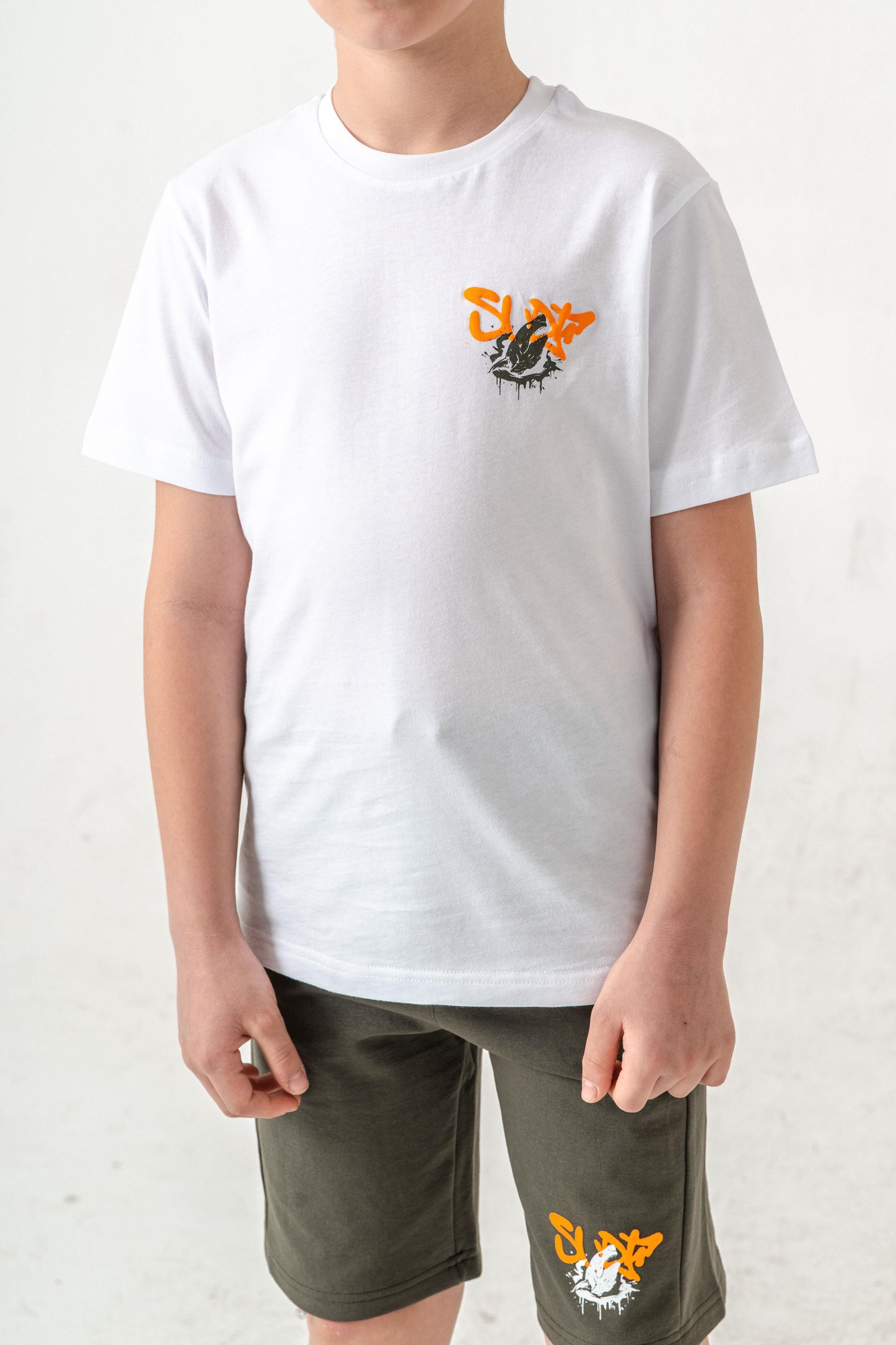 Ust On Ve Arka Baskılı Erkek Çocuk Şort - Tişört Takımı