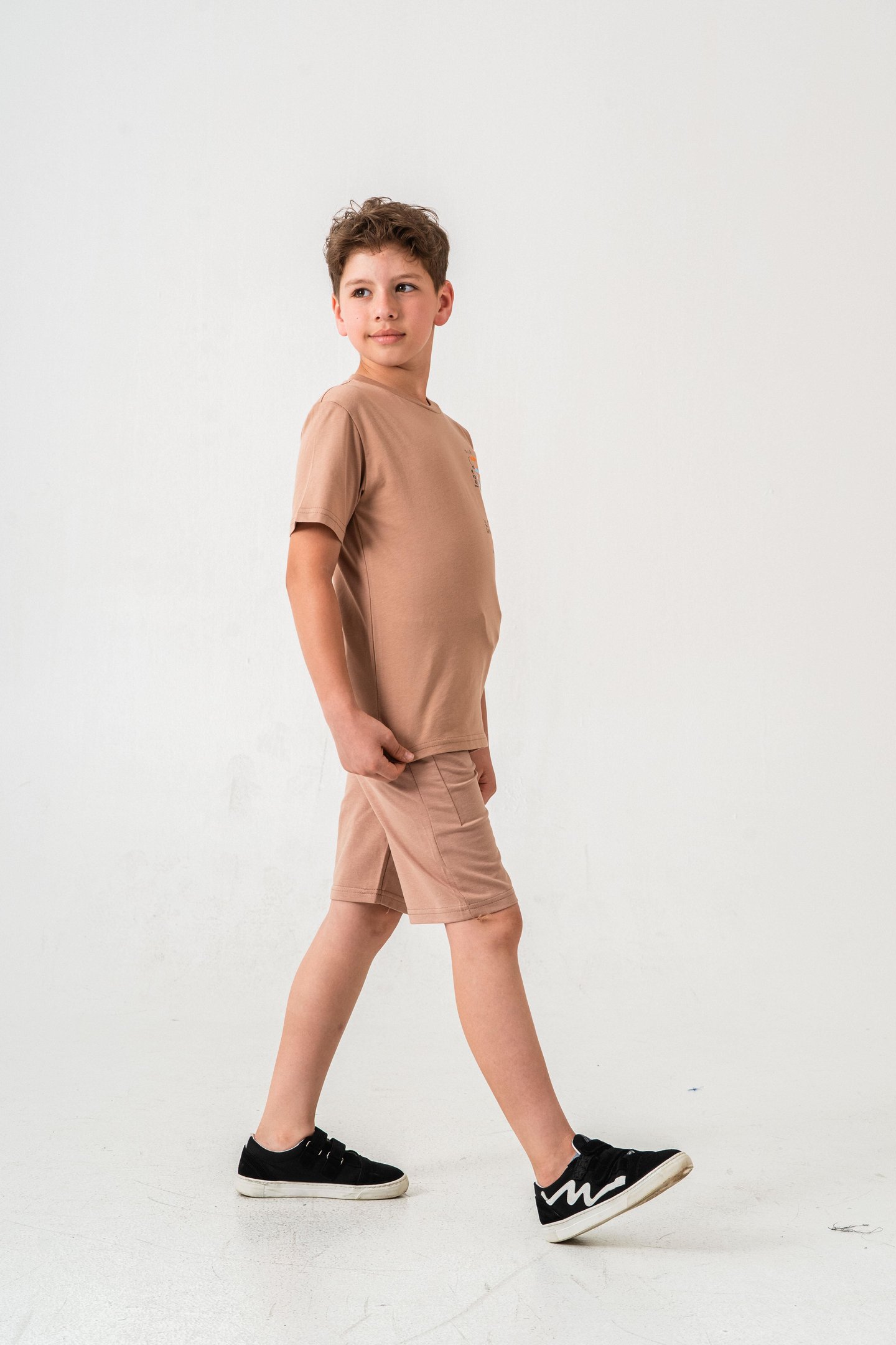 Vacation Time Baskılı Bacak  Baskı Detaylı  Erkek Çocuk Şort - Tişört Takımı