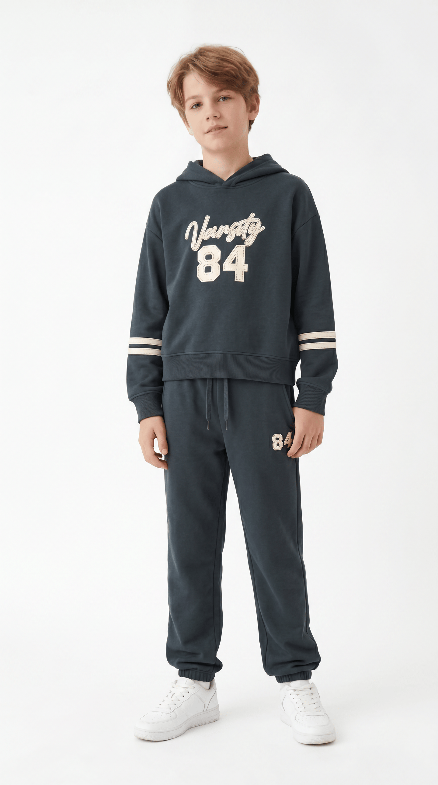 Varsity 84 Aplike Nakışlı Alt Üst Erkek Çocuk Eşofman Takımı
