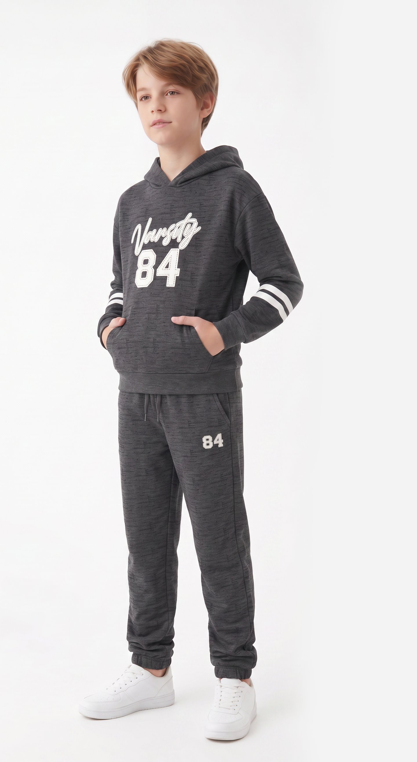 Varsity 84 Aplike Nakışlı Alt Üst Erkek Çocuk Eşofman Takımı