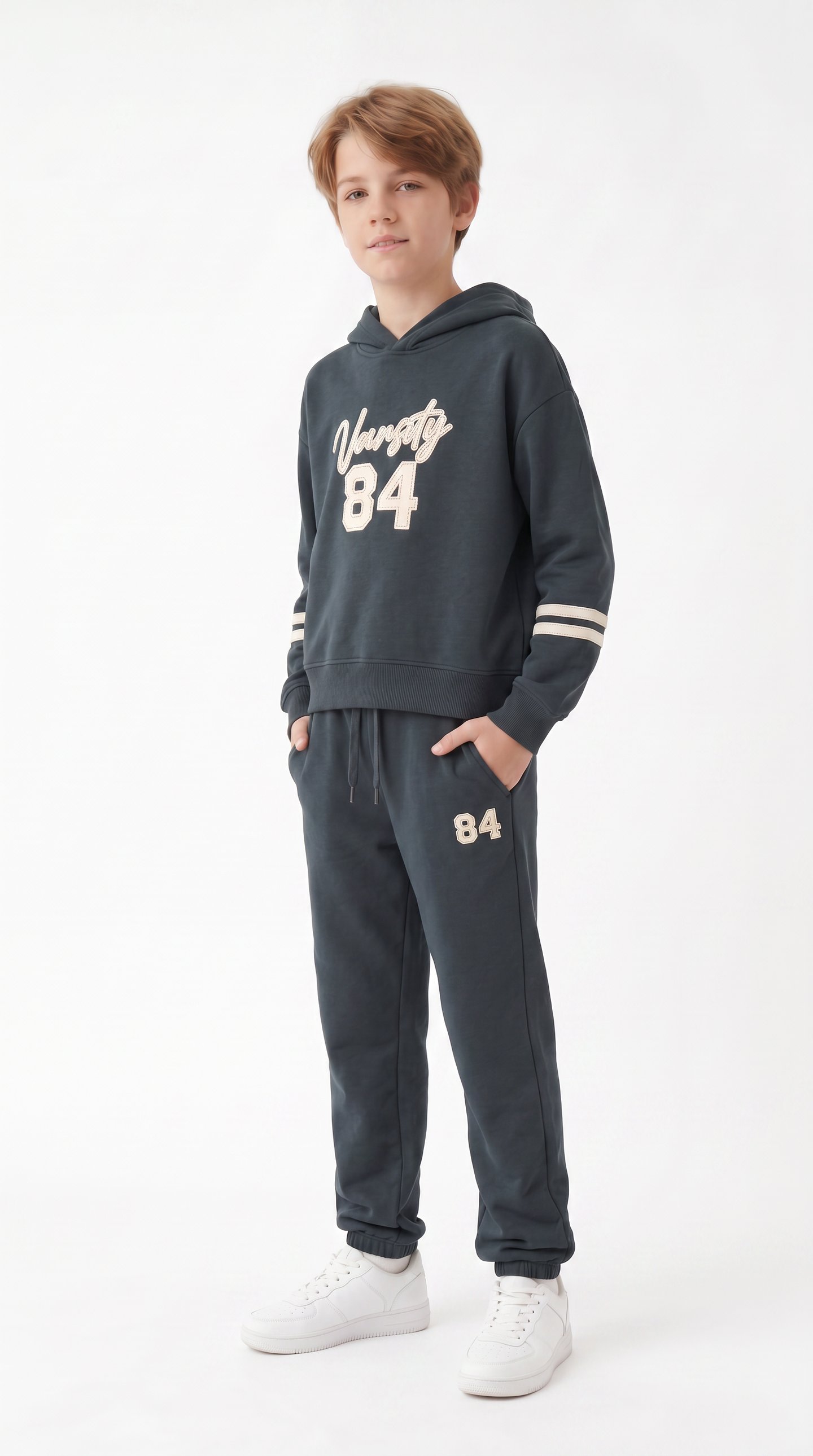 Varsity 84 Aplike Nakışlı Alt Üst Erkek Çocuk Eşofman Takımı