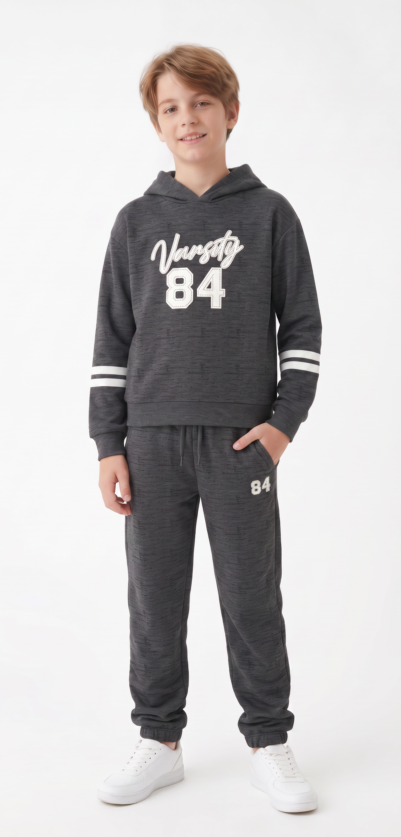 Varsity 84 Aplike Nakışlı Alt Üst Erkek Çocuk Eşofman Takımı