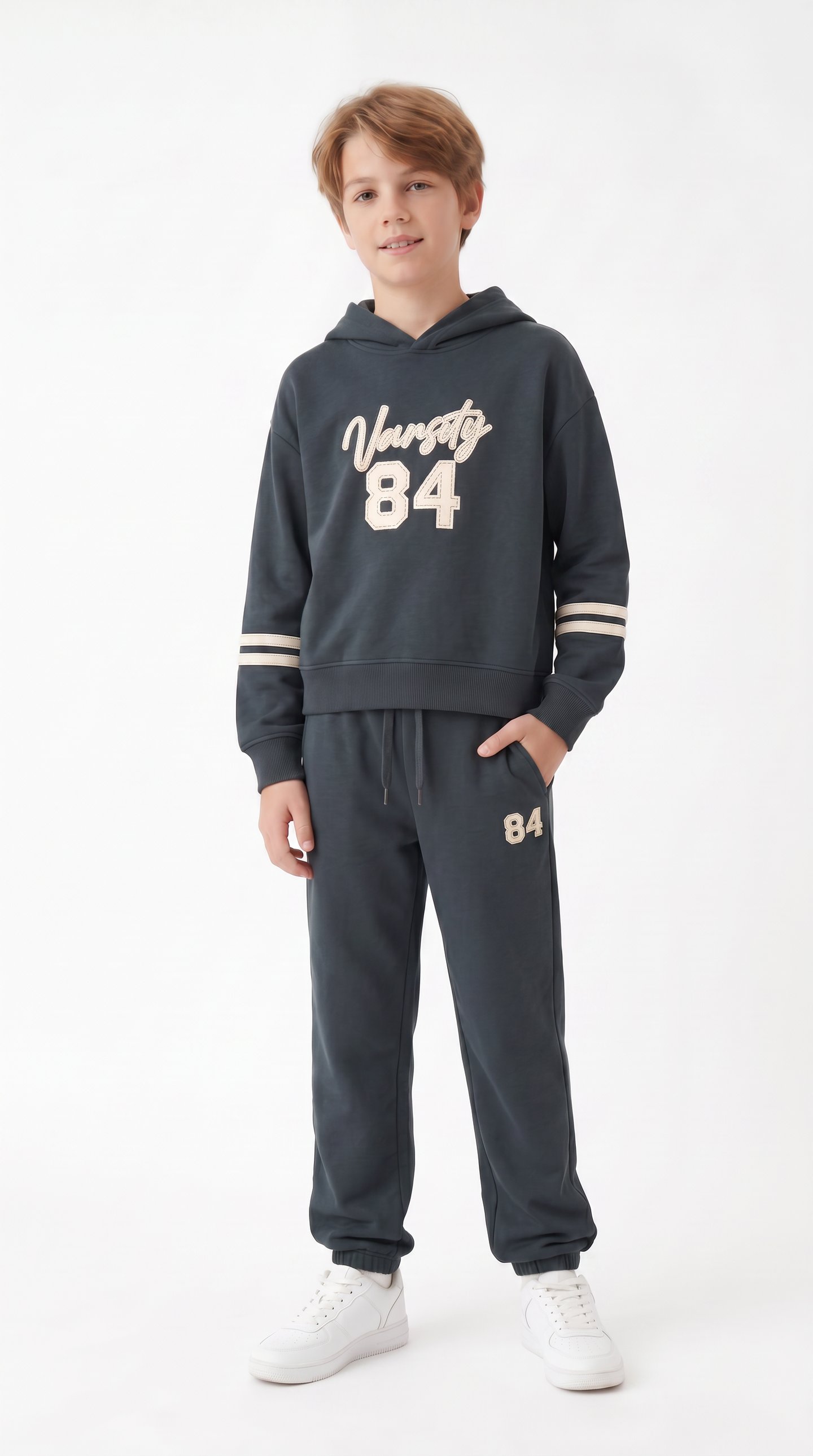 Varsity 84 Aplike Nakışlı Alt Üst Erkek Çocuk Eşofman Takımı