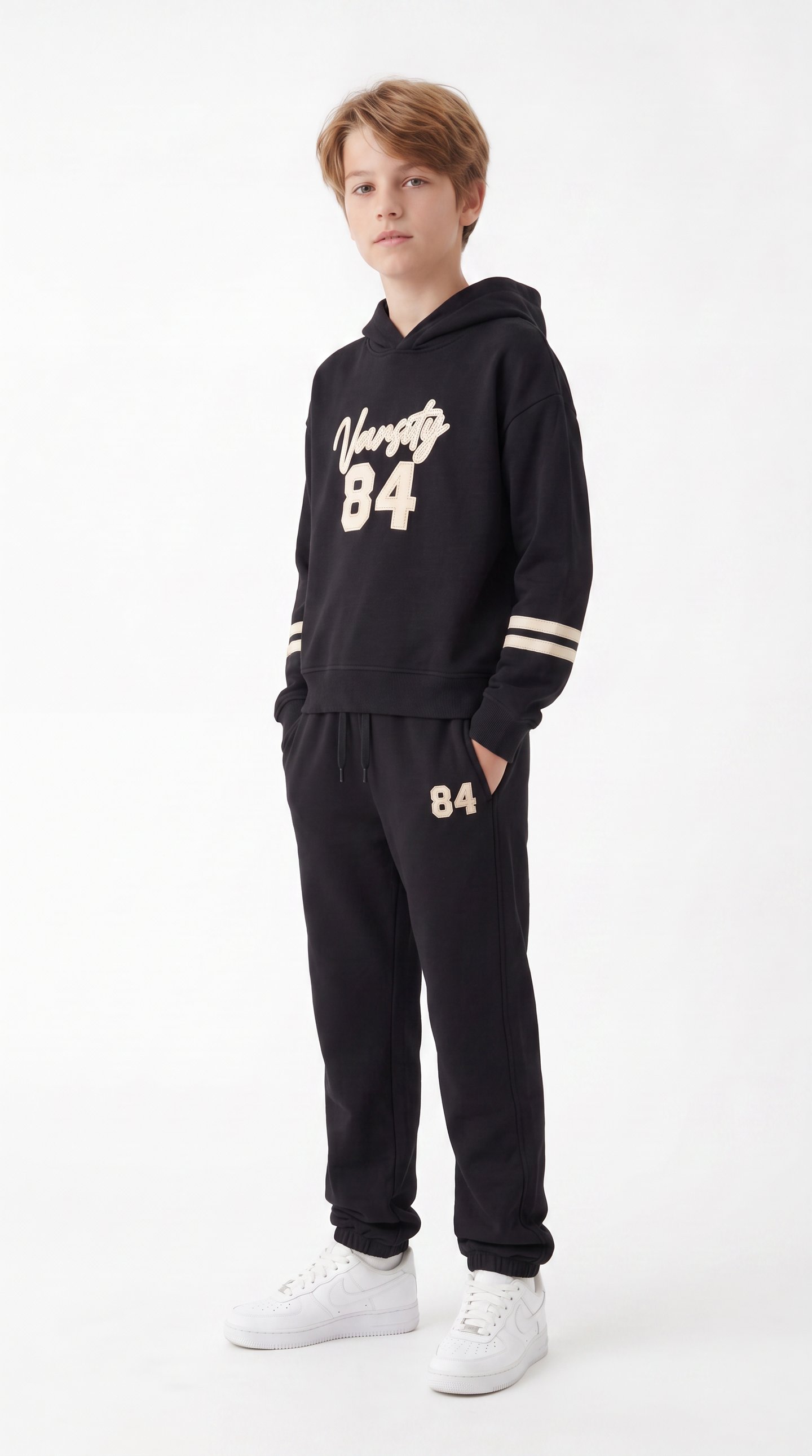 Varsity 84 Aplike Nakışlı Alt Üst Erkek Çocuk Eşofman Takımı