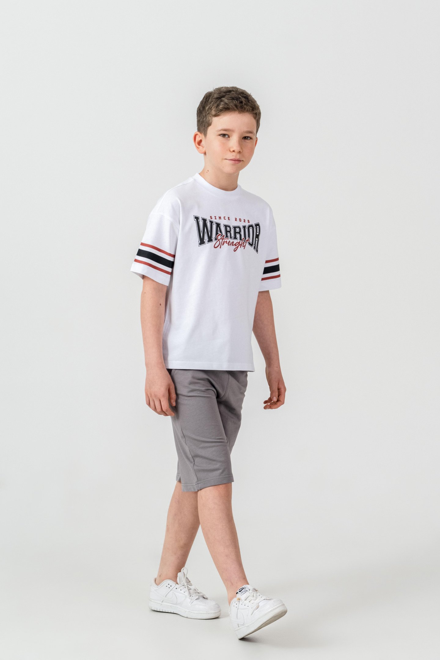 Warrior Strenght Baskılı Erkek Çocuk Şort - Tişört Takımı
