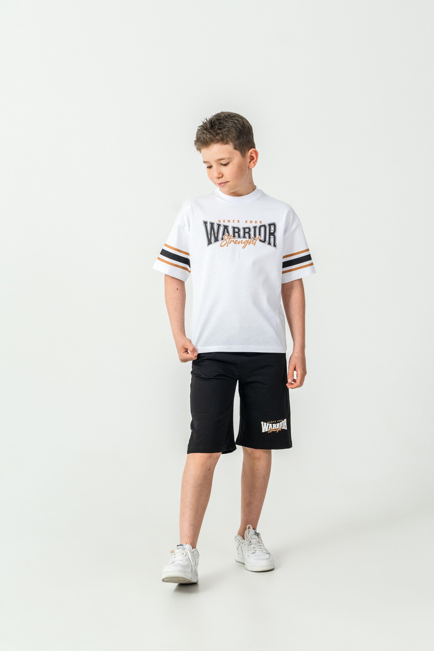 Warrior Strenght Baskılı Erkek Çocuk Şort - Tişört Takımı