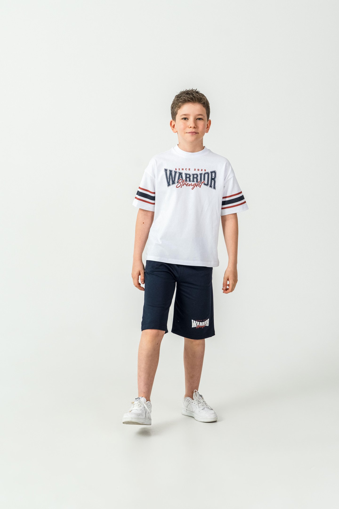 Warrior Strenght Baskılı Erkek Çocuk Şort - Tişört Takımı
