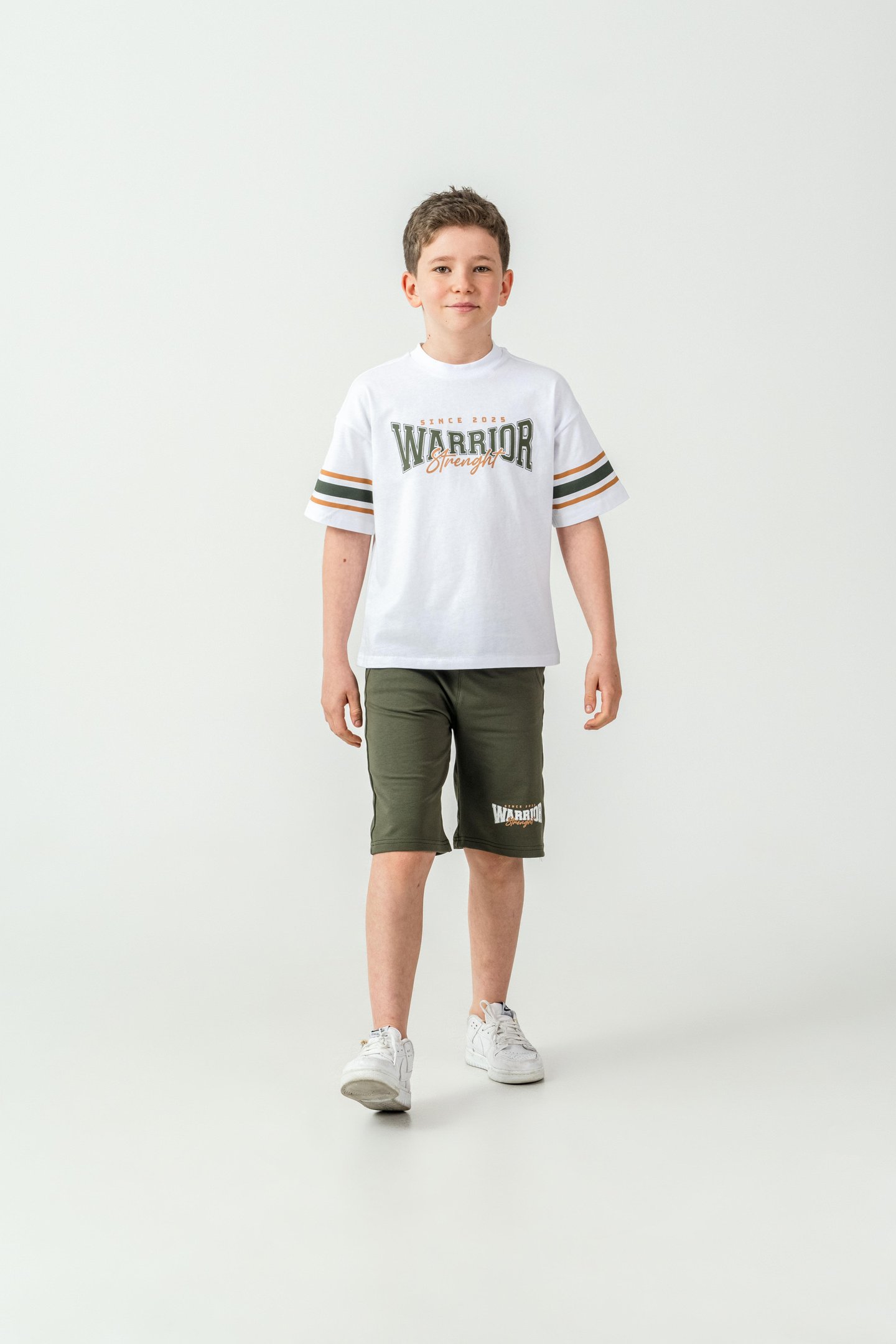 Warrior Strenght Baskılı Erkek Çocuk Şort - Tişört Takımı
