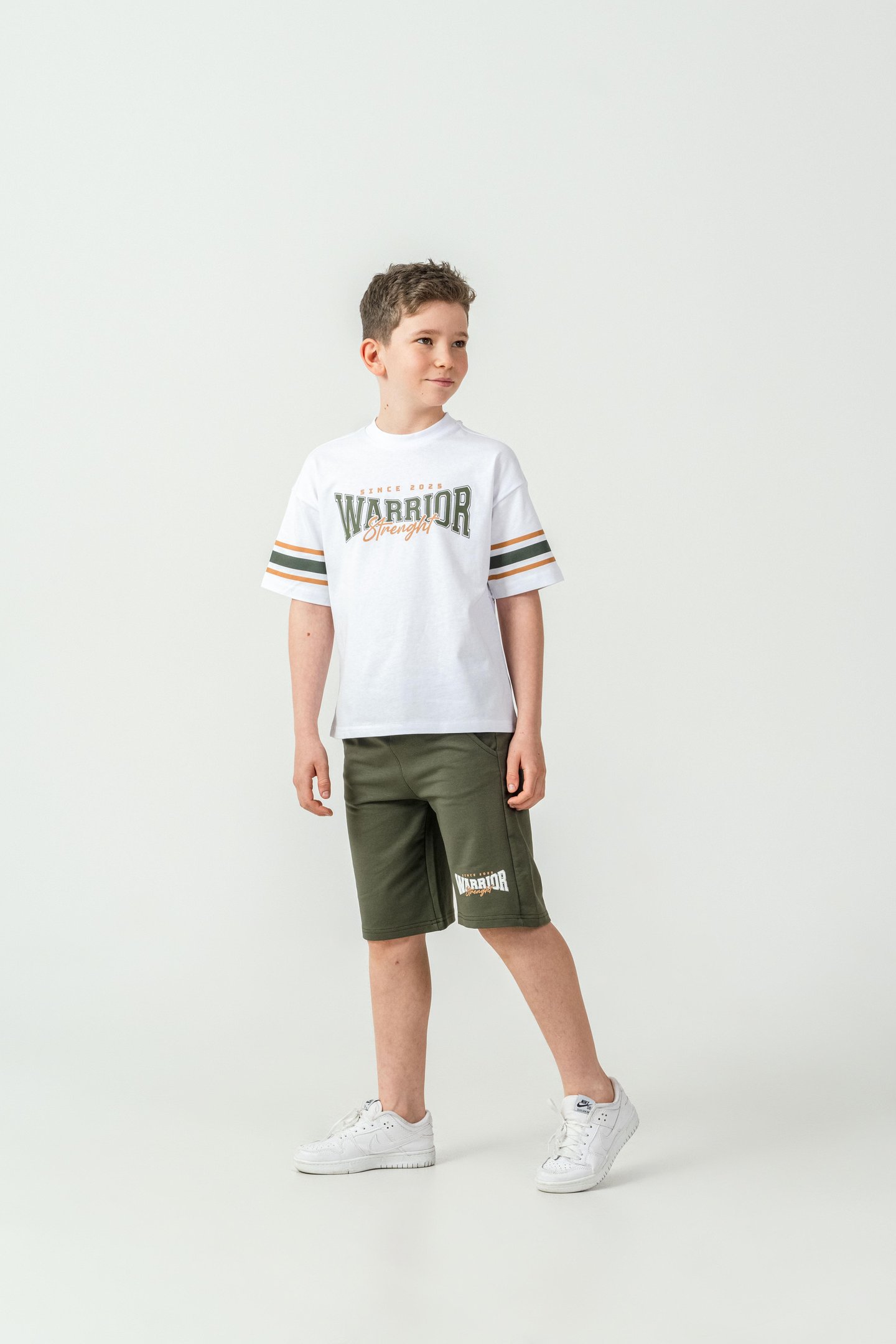 Warrior Strenght Baskılı Erkek Çocuk Şort - Tişört Takımı
