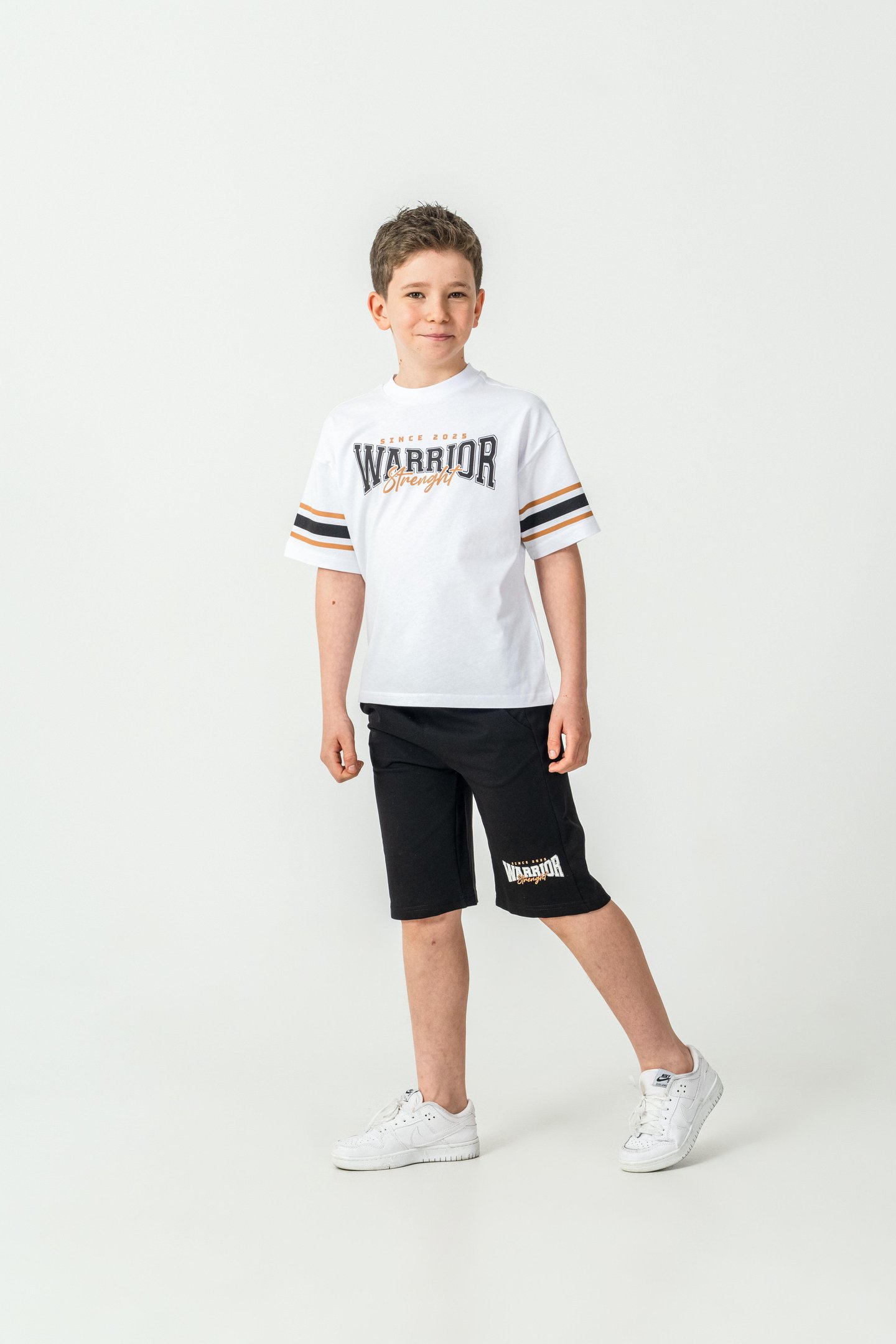 Warrior Strenght Baskılı Erkek Çocuk Şort - Tişört Takımı