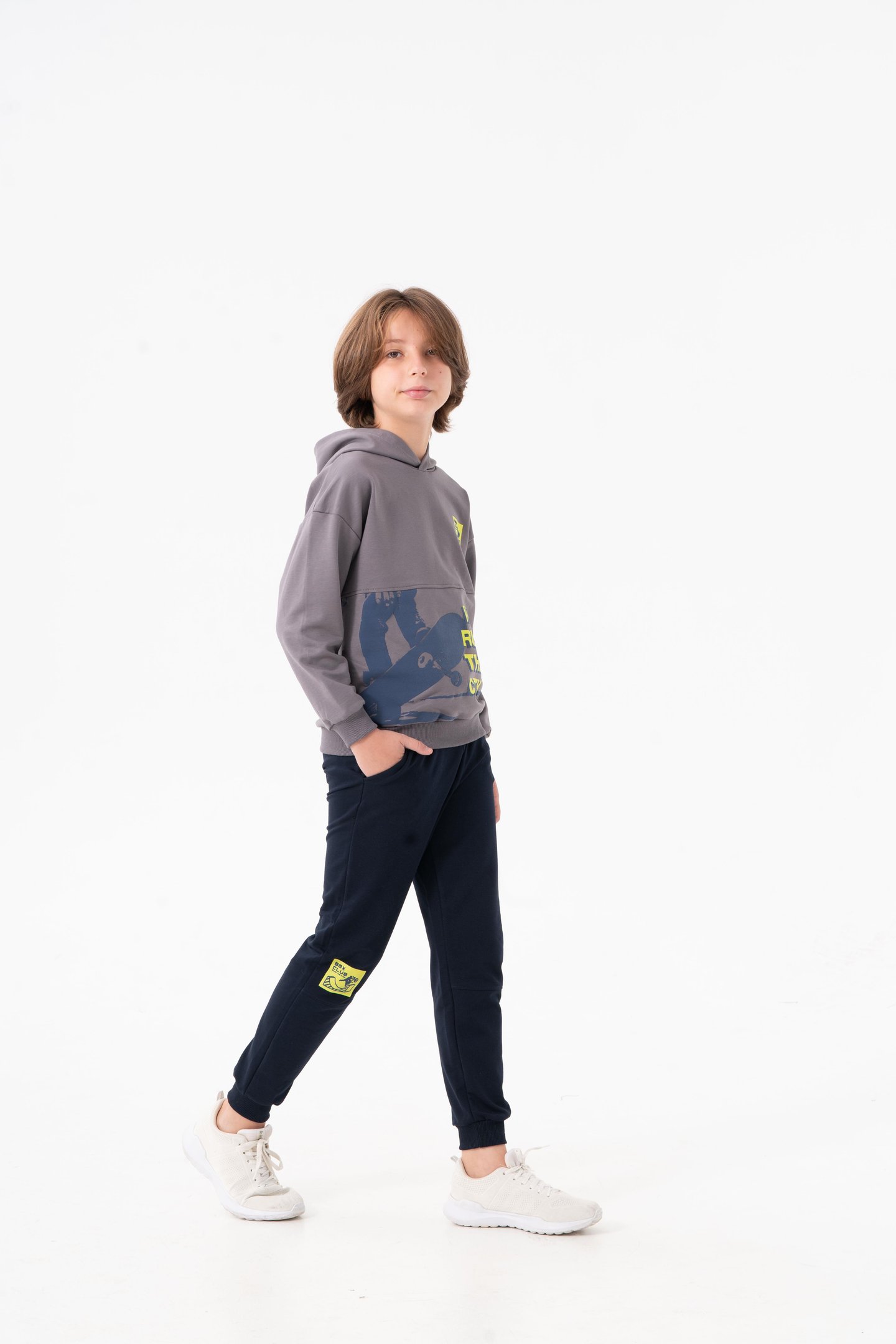 We Run The City Baskılı Bacak Baskı Detaylı Erkek Çocuk Alt-Üst Eşofman Takımı