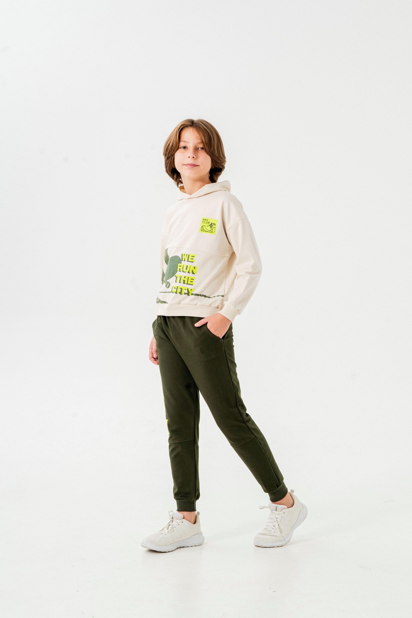 We Run The City Baskılı Bacak Baskı Detaylı Erkek Çocuk Alt-Üst Eşofman Takımı