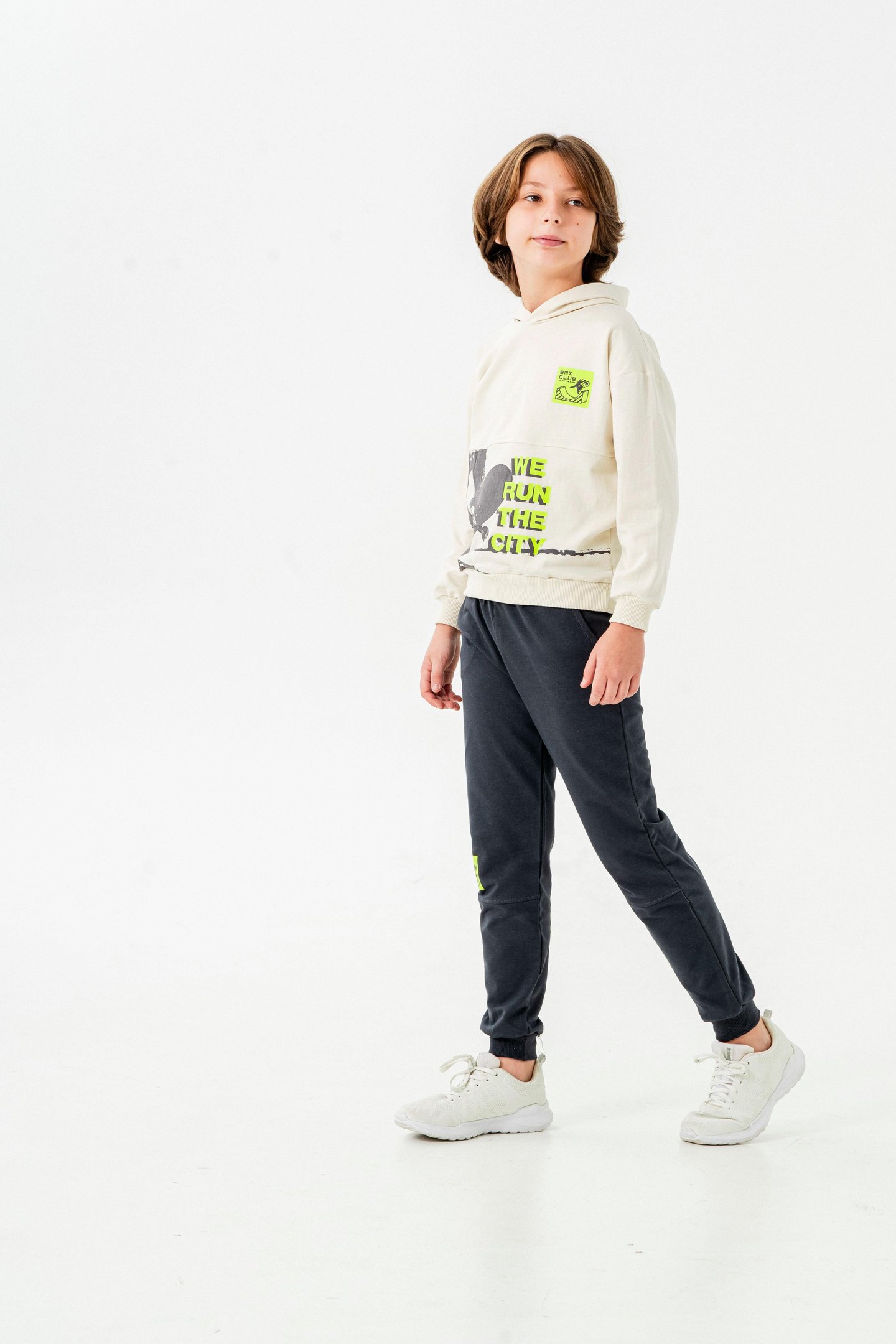 We Run The City Baskılı Bacak Baskı Detaylı Erkek Çocuk Alt-Üst Eşofman Takımı