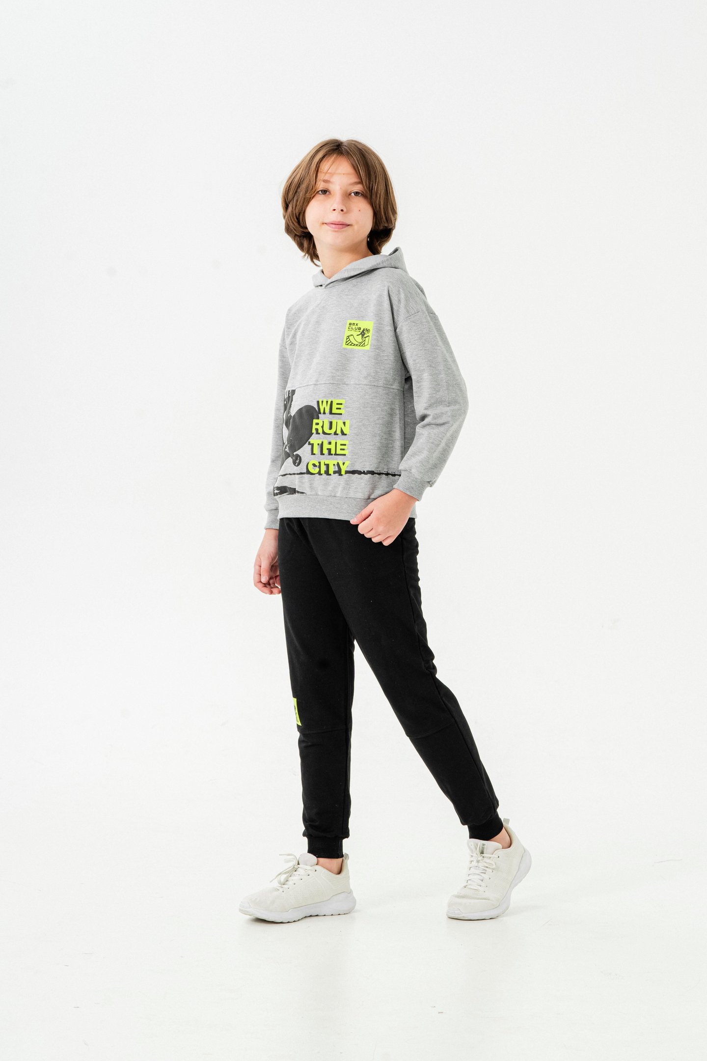 We Run The City Baskılı Bacak Baskı Detaylı Erkek Çocuk Alt-Üst Eşofman Takımı