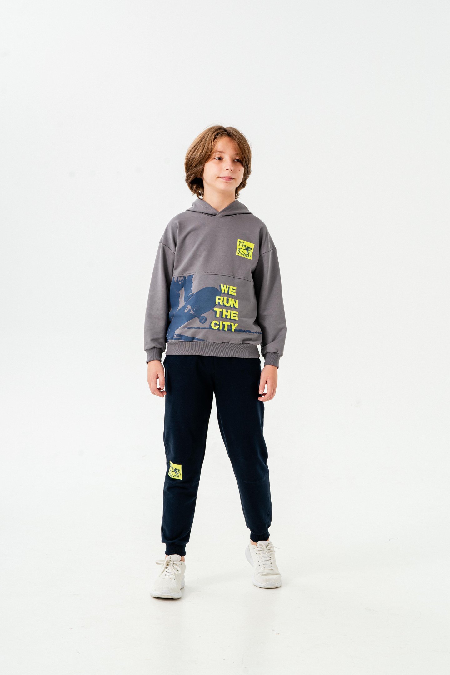 We Run The City Baskılı Bacak Baskı Detaylı Erkek Çocuk Alt-Üst Eşofman Takımı