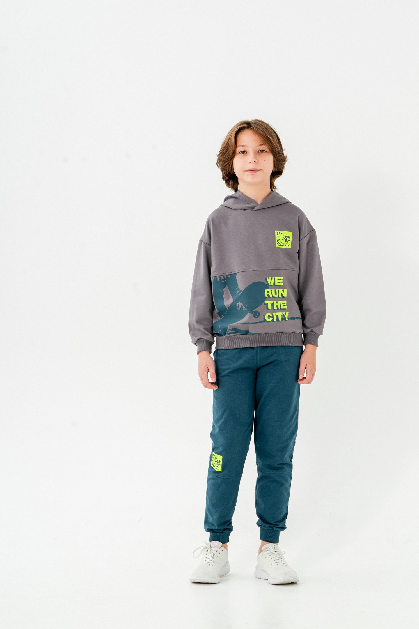 We Run The City Baskılı Bacak Baskı Detaylı Erkek Çocuk Alt-Üst Eşofman Takımı