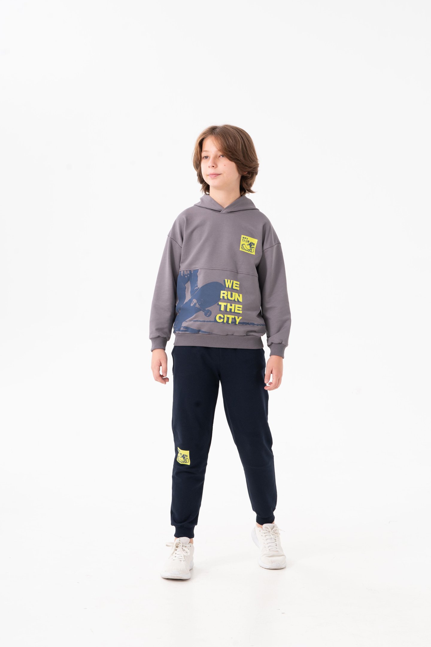 We Run The City Baskılı Bacak Baskı Detaylı Erkek Çocuk Alt-Üst Eşofman Takımı