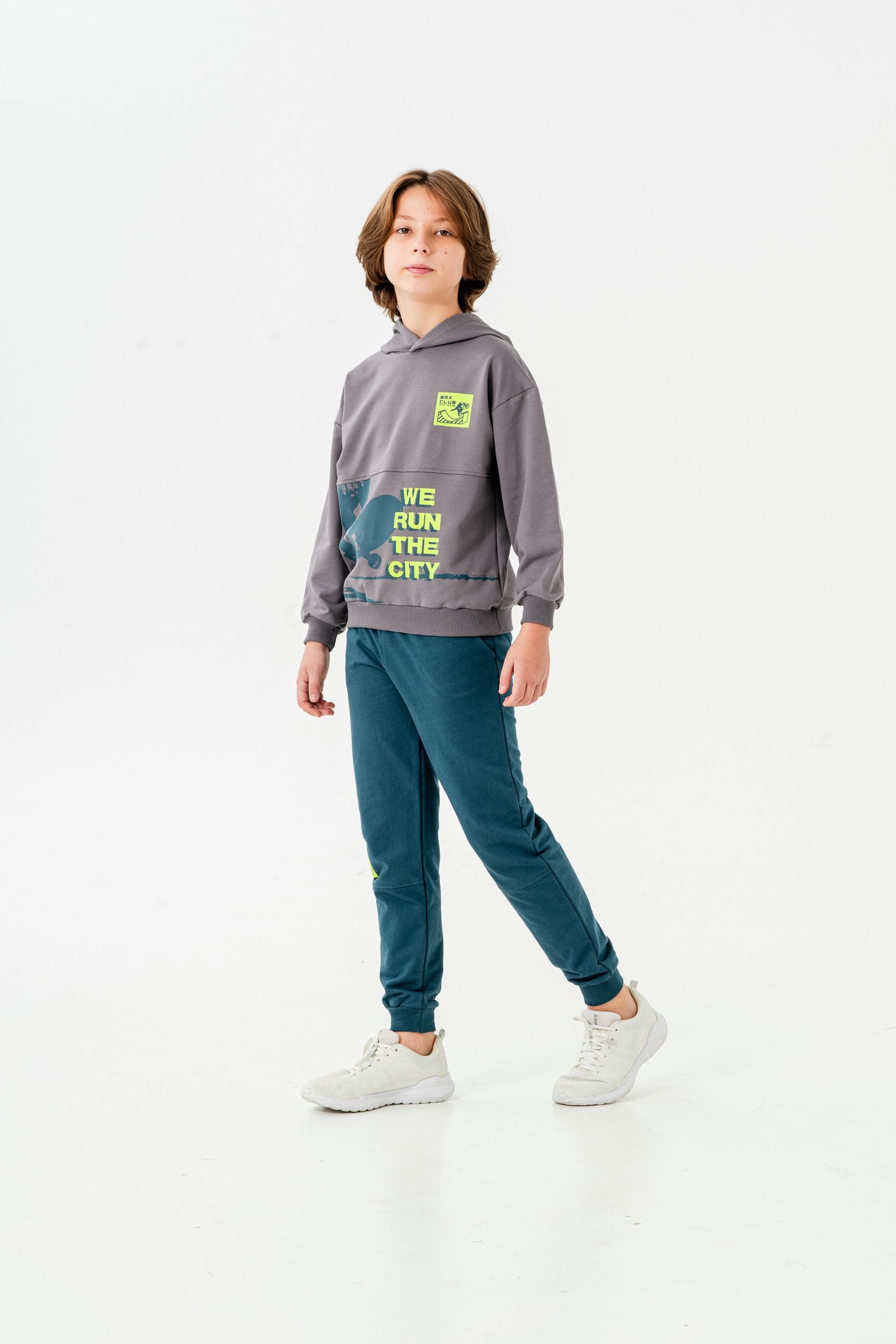 We Run The City Baskılı Bacak Baskı Detaylı Erkek Çocuk Alt-Üst Eşofman Takımı