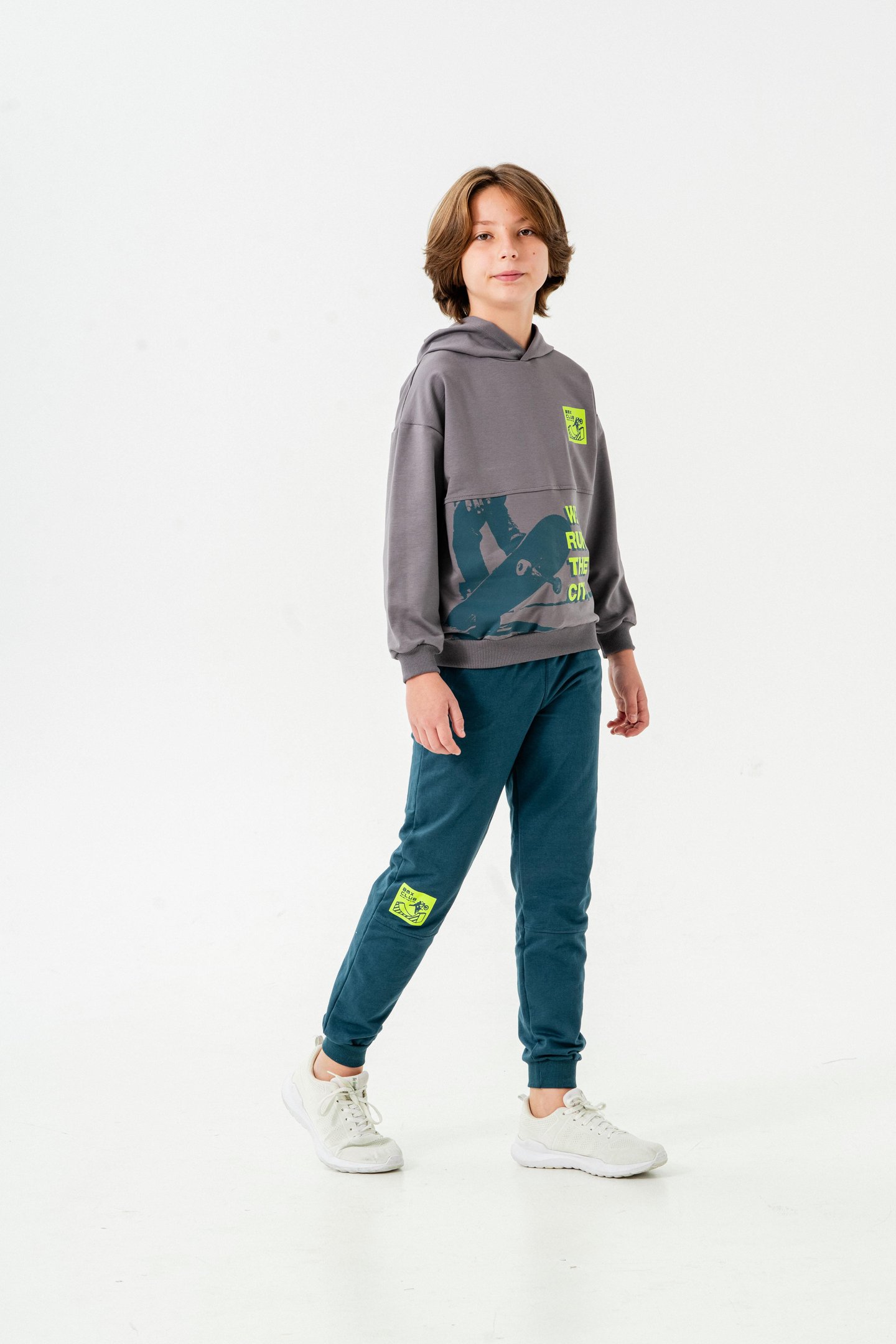 We Run The City Baskılı Bacak Baskı Detaylı Erkek Çocuk Alt-Üst Eşofman Takımı