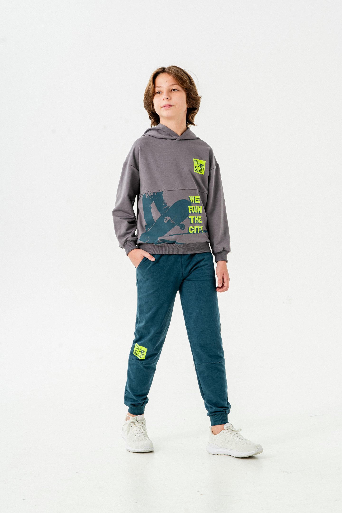 We Run The City Baskılı Bacak Baskı Detaylı Erkek Çocuk Alt-Üst Eşofman Takımı