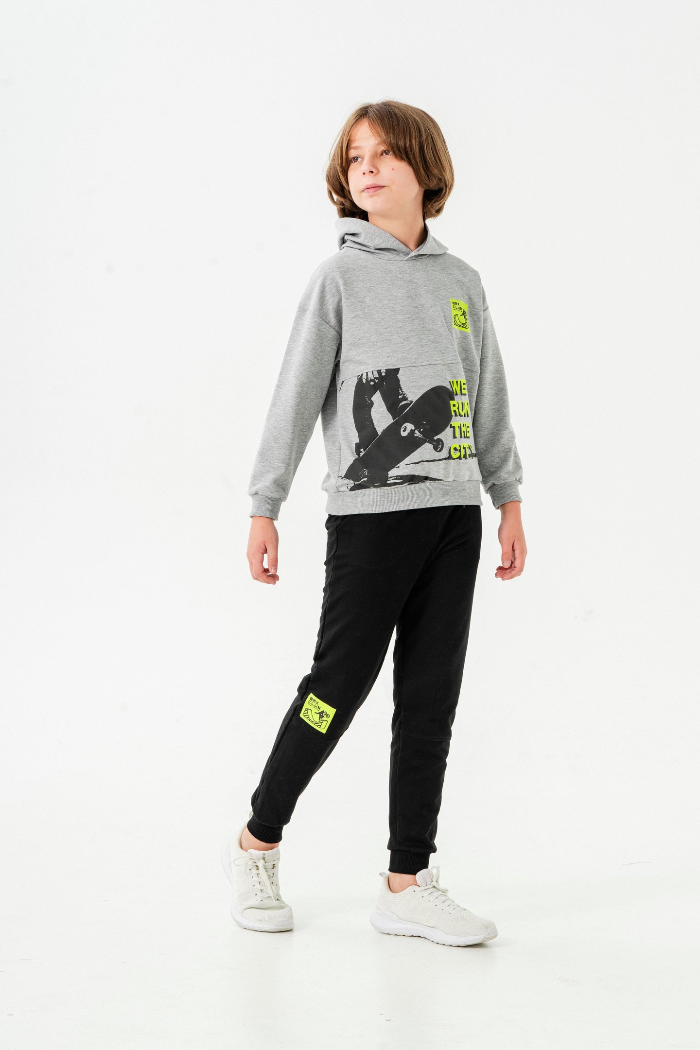 We Run The City Baskılı Bacak Baskı Detaylı Erkek Çocuk Alt-Üst Eşofman Takımı