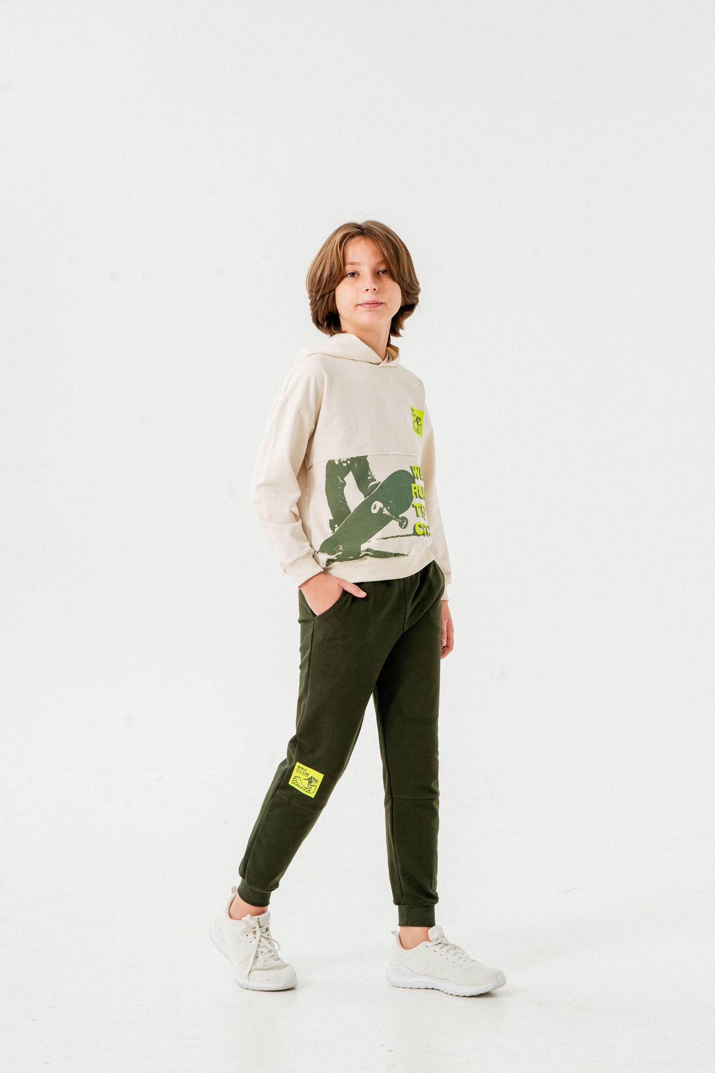 We Run The City Baskılı Bacak Baskı Detaylı Erkek Çocuk Alt-Üst Eşofman Takımı