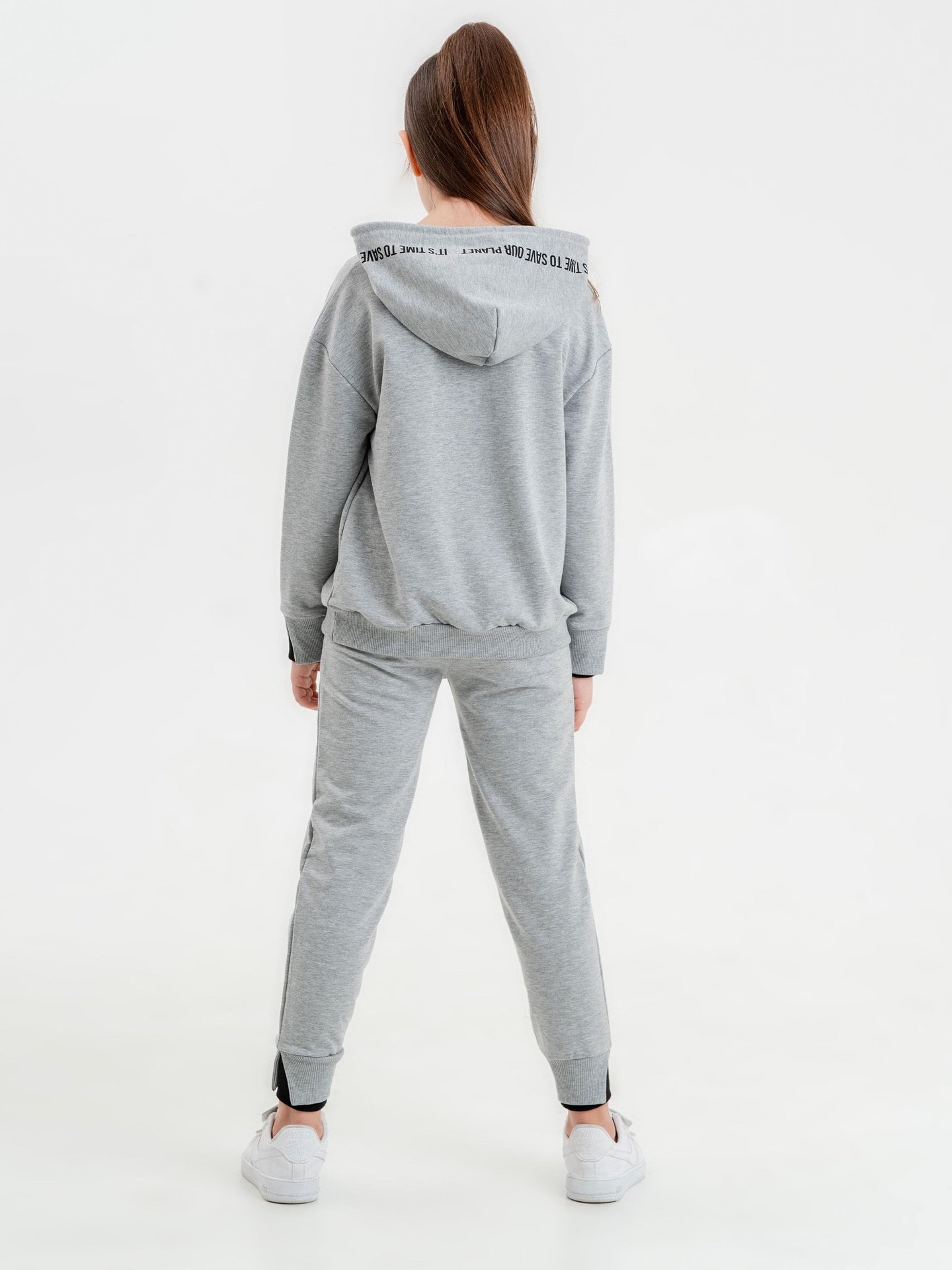 What We Save Saves Us Baskılı Kız Çocuk Kapüşonlu Alt-Üst Eşofman Takımı