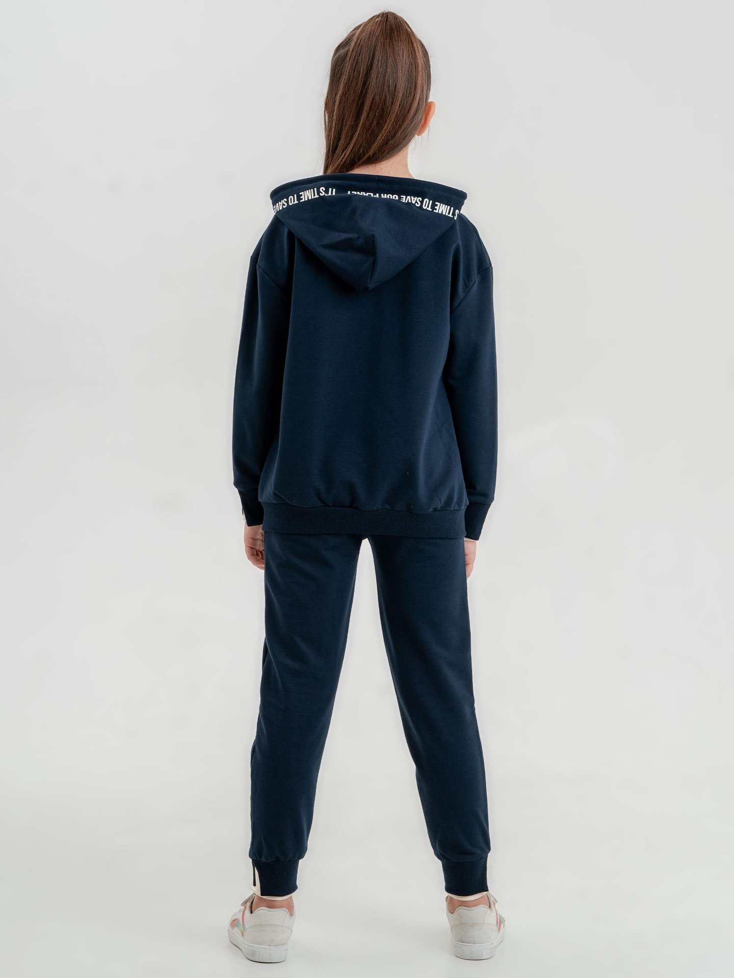 What We Save Saves Us Baskılı Kız Çocuk Kapüşonlu Alt-Üst Eşofman Takımı