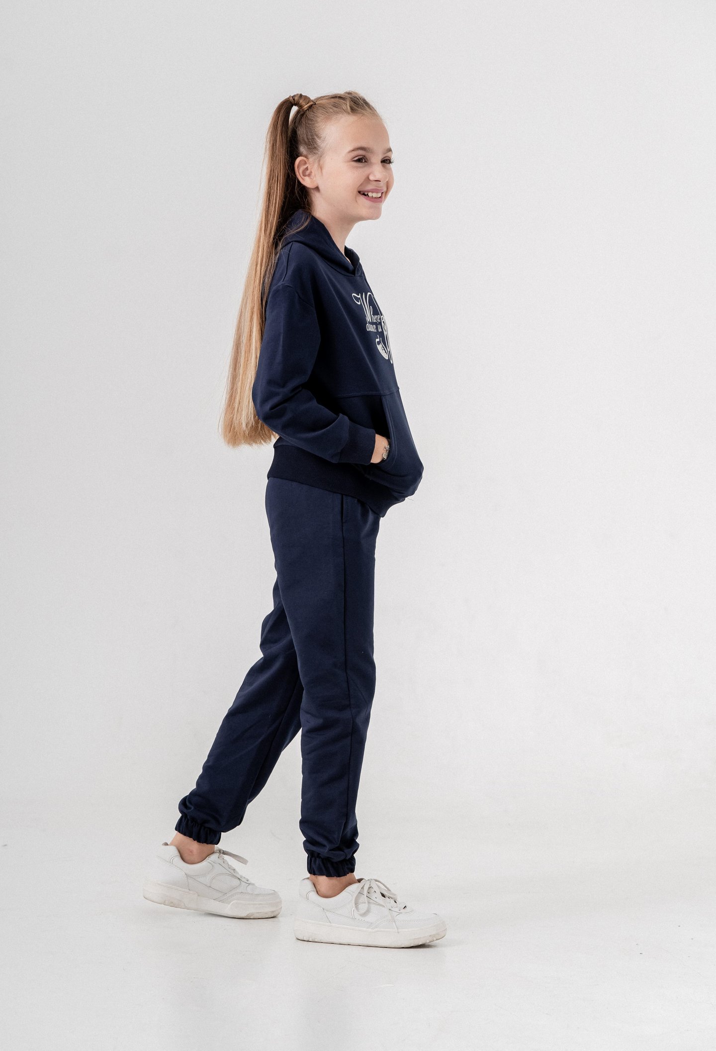 Where Dance Is Baskılı Kapüşonlu Kız Çocuk Alt Üst Eşofman Takımı