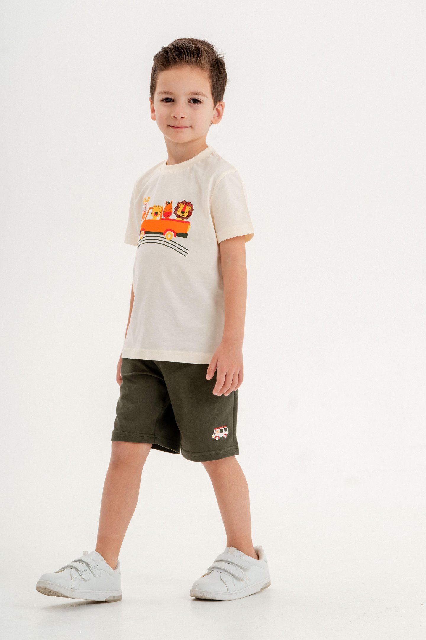 Wild Friend Baskılı Erkek Çocuk Şort Tişört Takımı