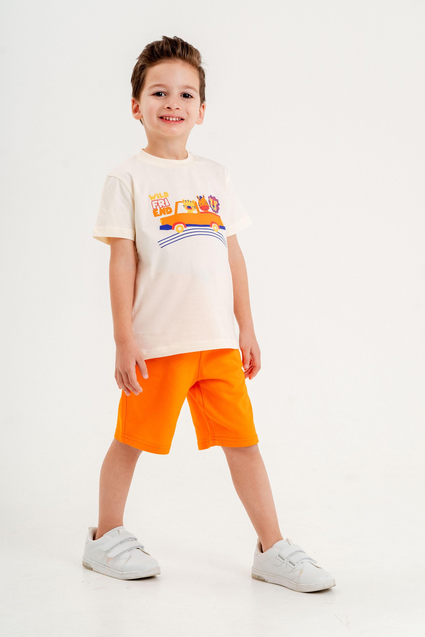 Wild Friend Baskılı Erkek Çocuk Şort Tişört Takımı
