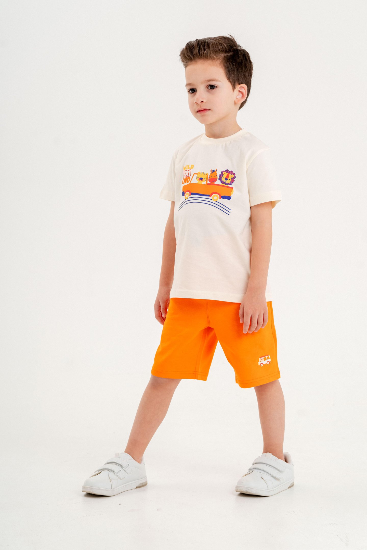 Wild Friend Baskılı Erkek Çocuk Şort Tişört Takımı