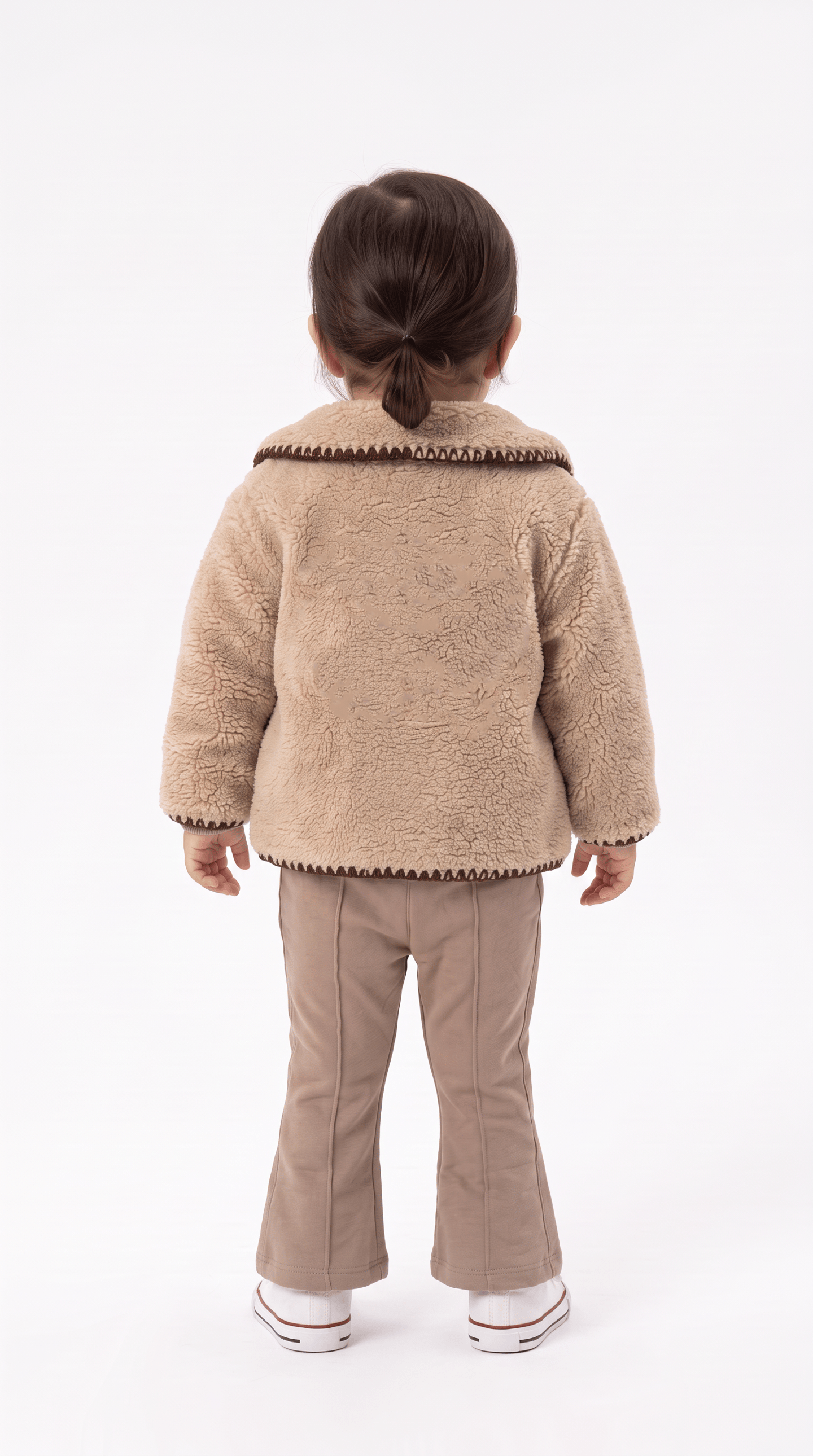 Yakalı Cep Detaylı Leopar Desenli Üçlü Kız Bebek Takım