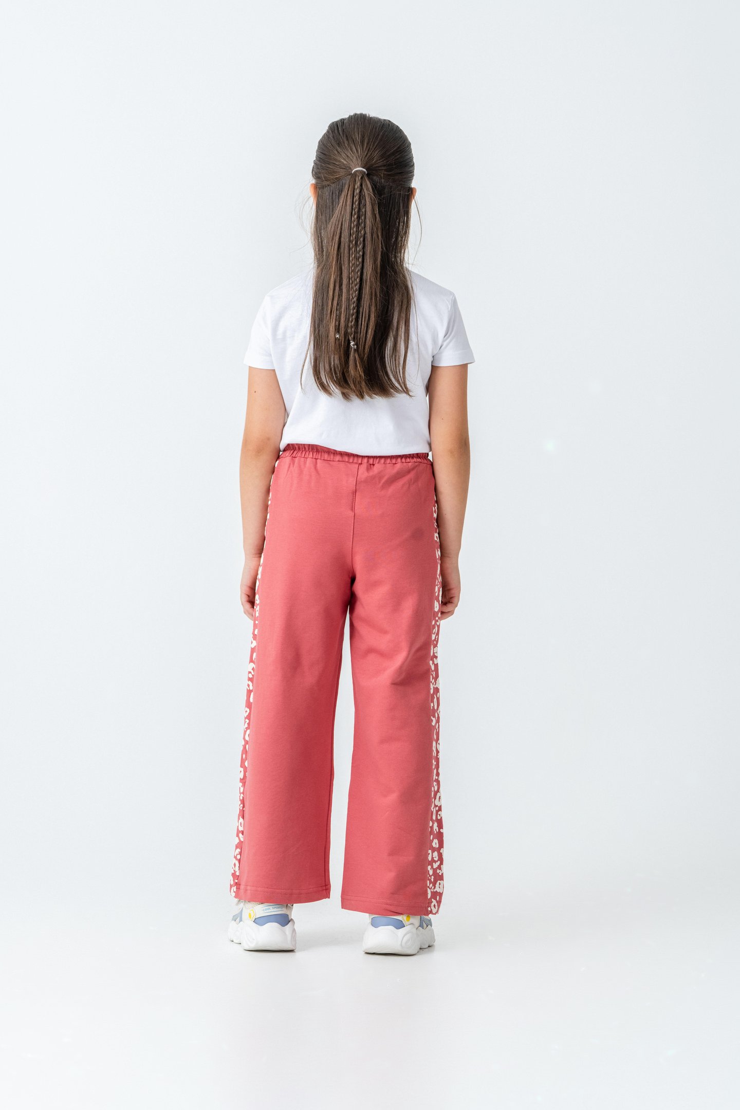 Yan İki Parça Boydan Baskılı Kız Çocuk Eşofman Altı