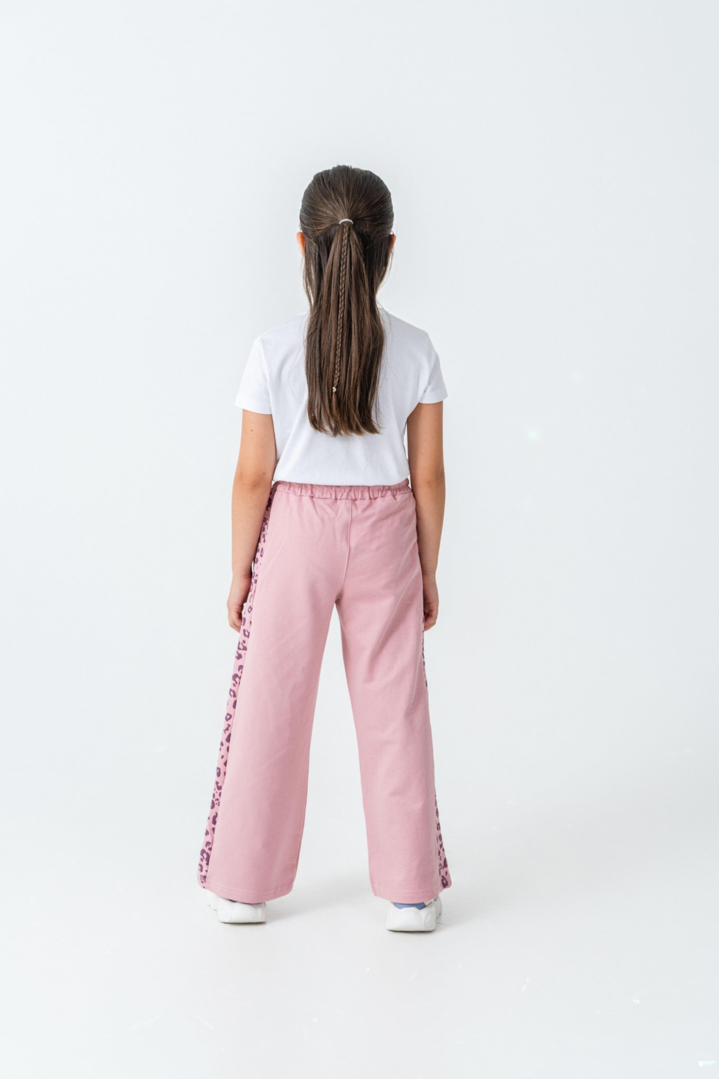 Yan İki Parça Boydan Baskılı Kız Çocuk Eşofman Altı