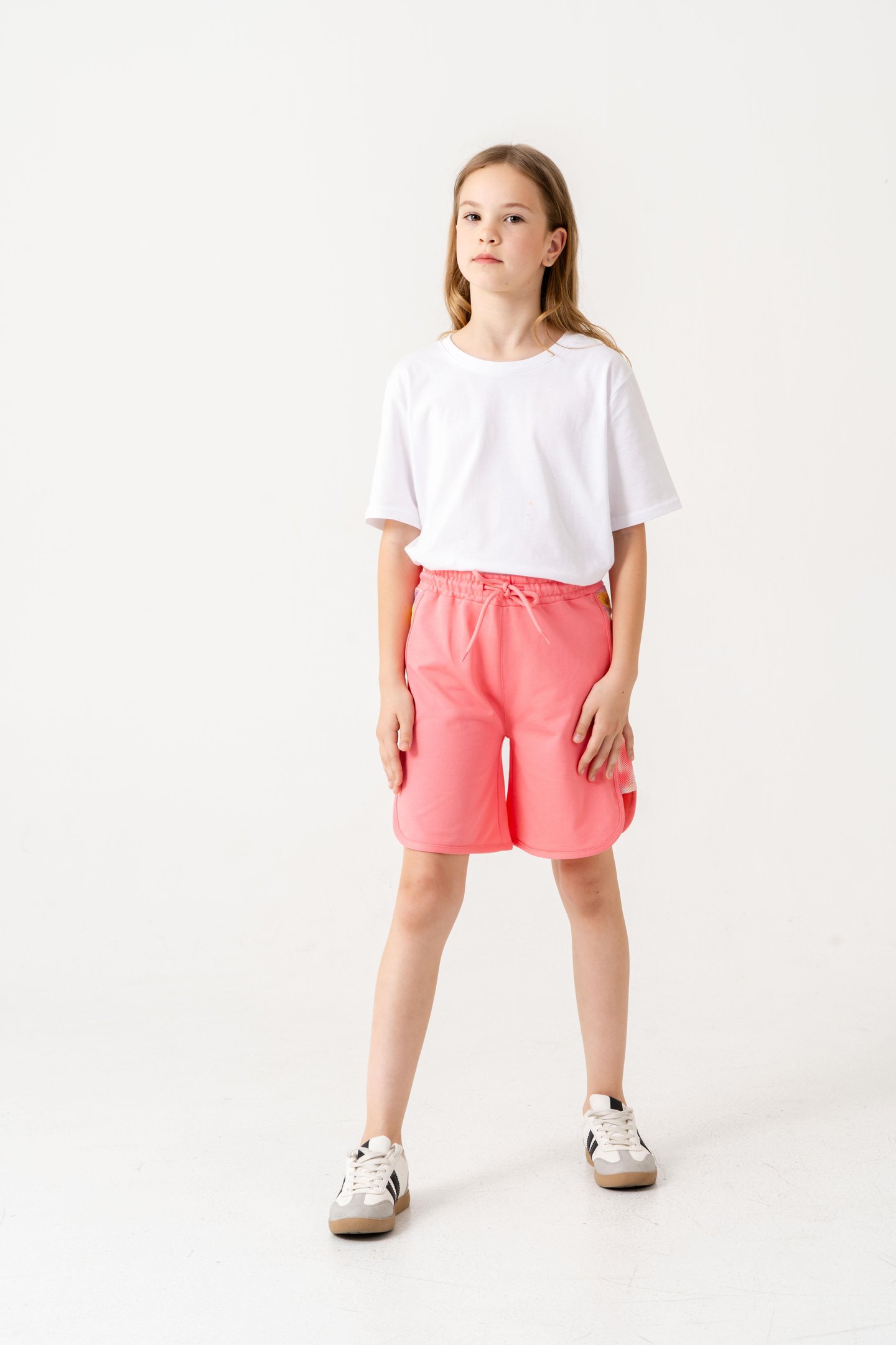 Yanları Fileli File Süblime Baskılı Kız Çocuk Şort