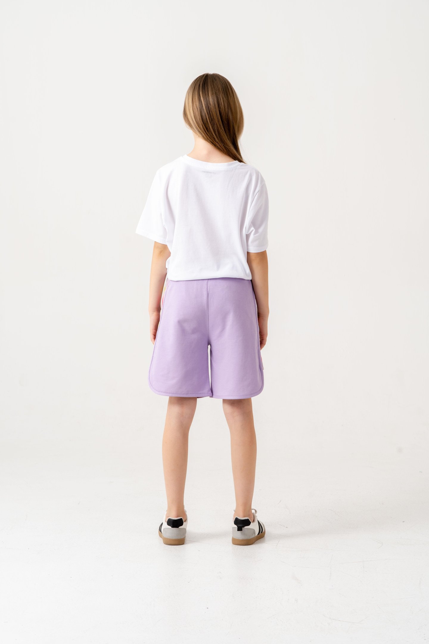 Yanları Fileli File Süblime Baskılı Kız Çocuk Şort