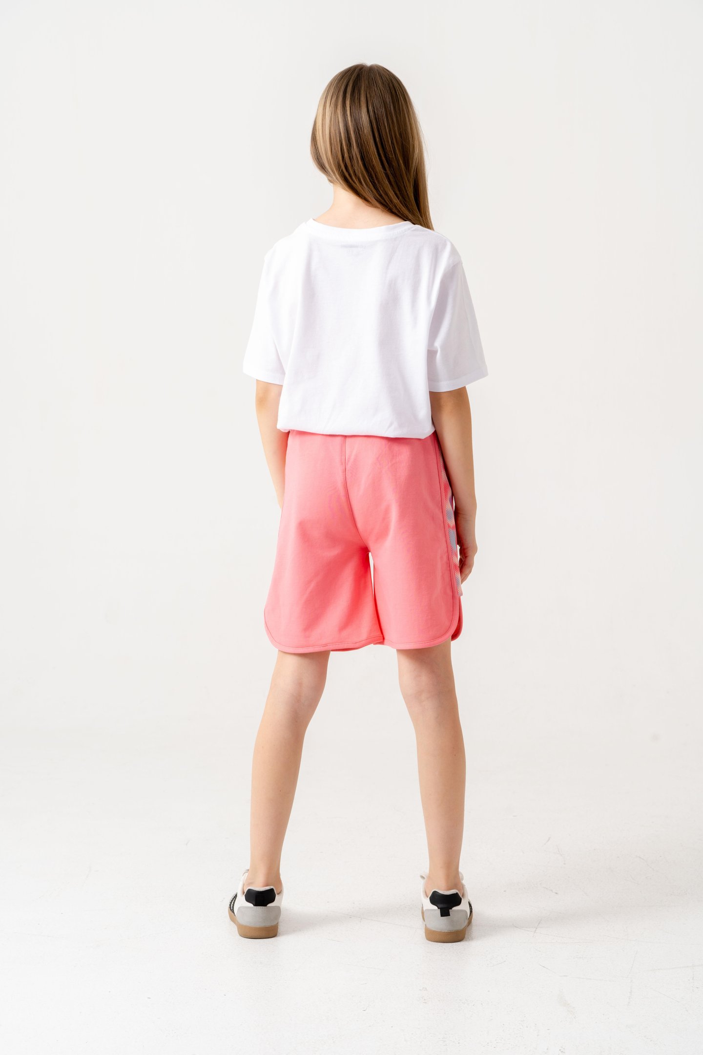 Yanları Fileli File Süblime Baskılı Kız Çocuk Şort