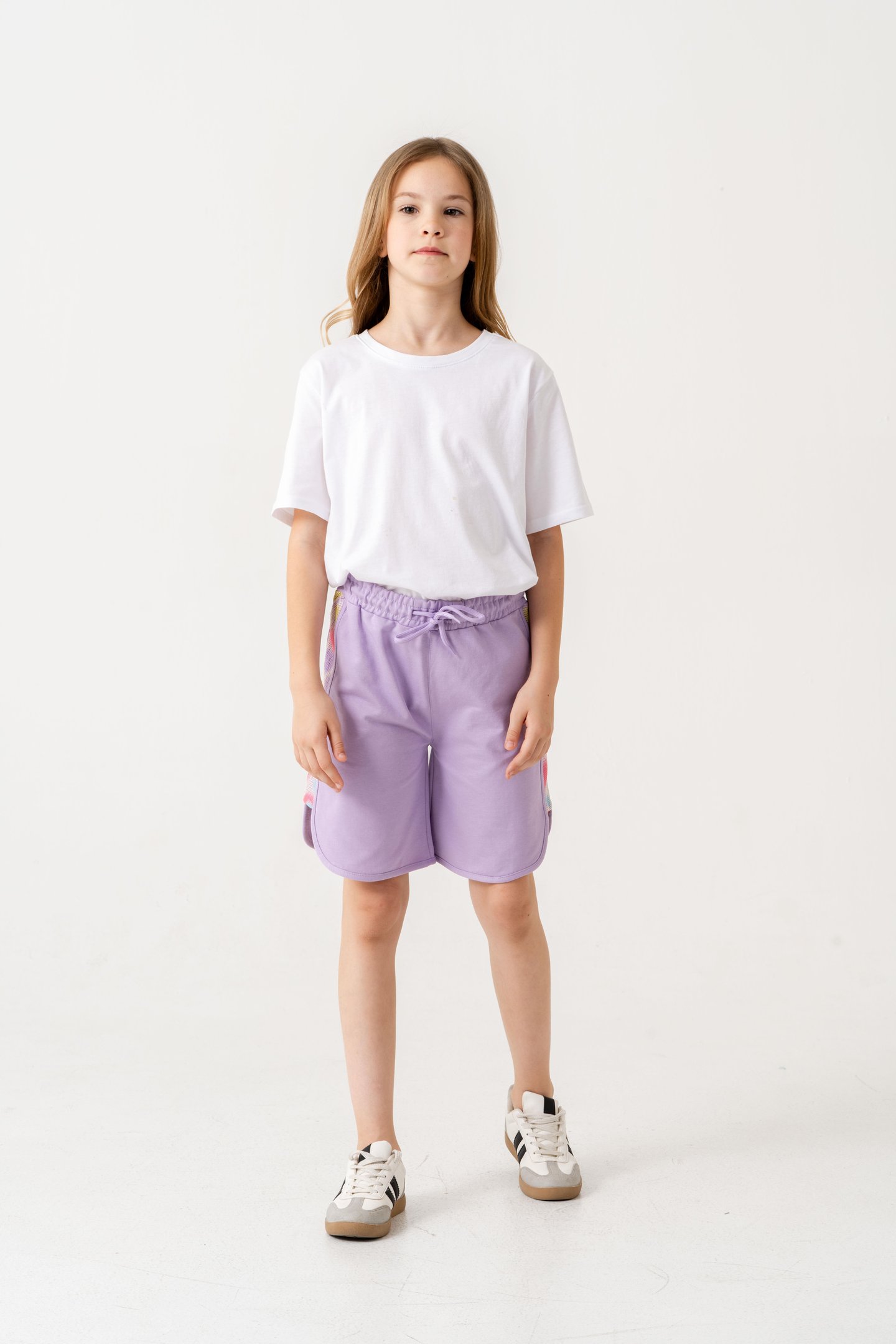 Yanları Fileli File Süblime Baskılı Kız Çocuk Şort