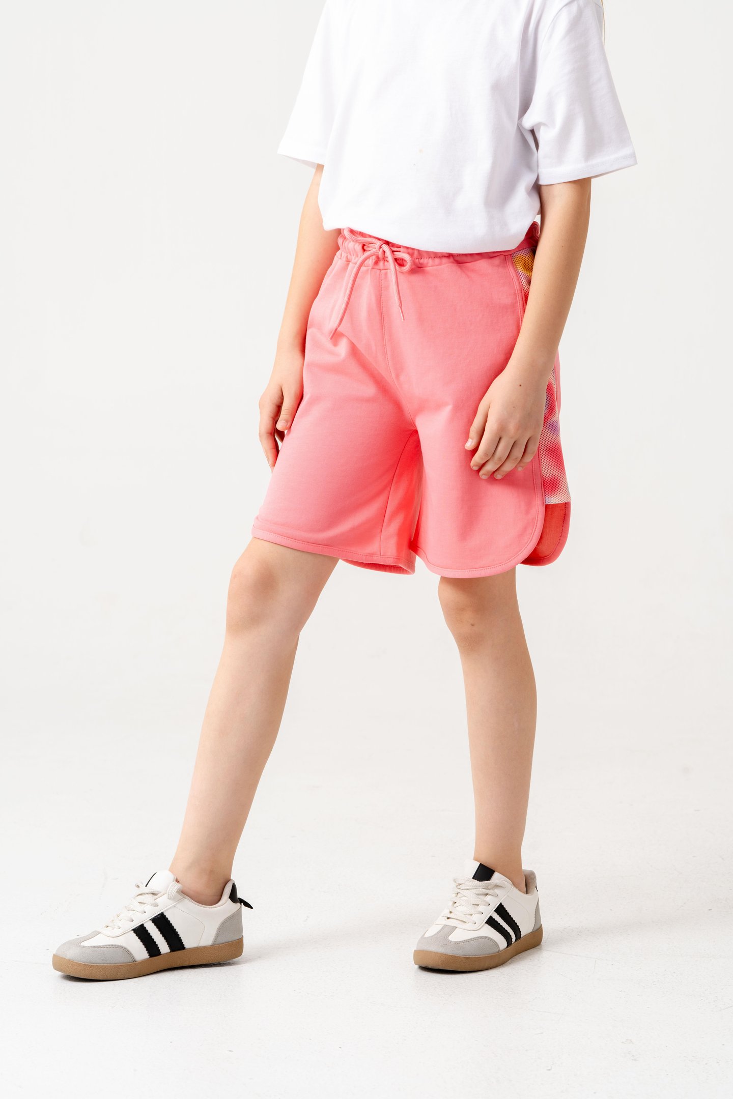 Yanları Fileli File Süblime Baskılı Kız Çocuk Şort