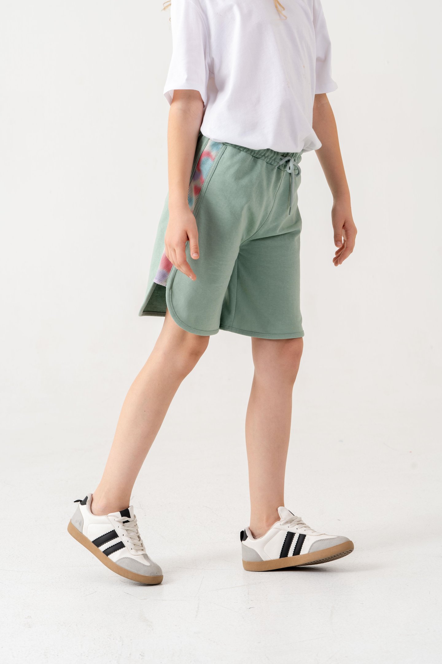 Yanları Fileli File Süblime Baskılı Kız Çocuk Şort