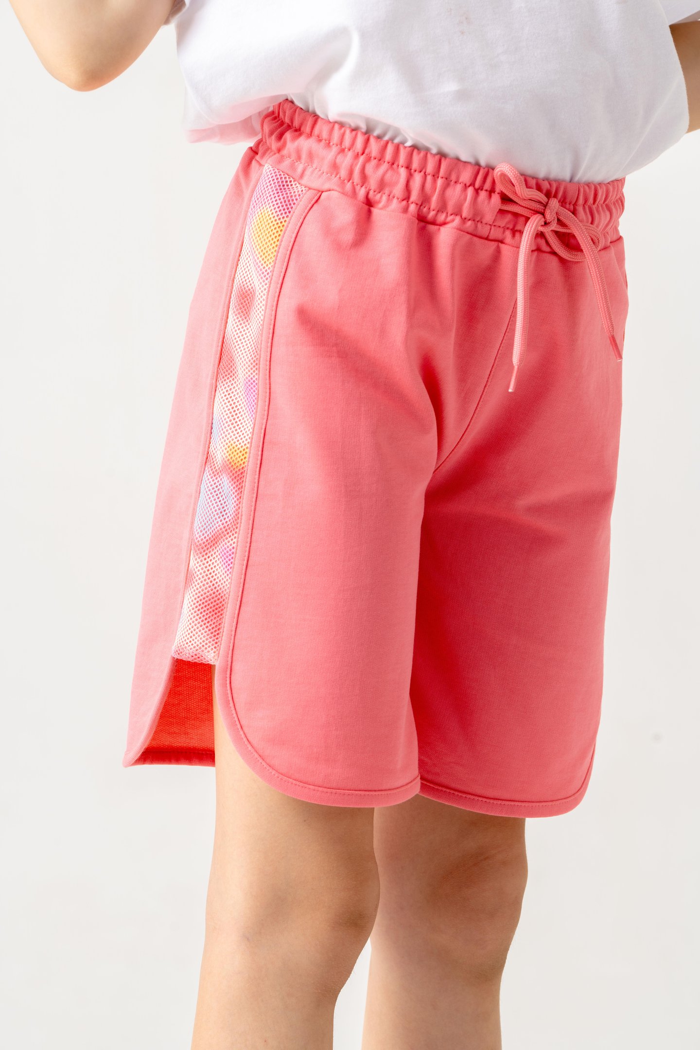 Yanları Fileli File Süblime Baskılı Kız Çocuk Şort