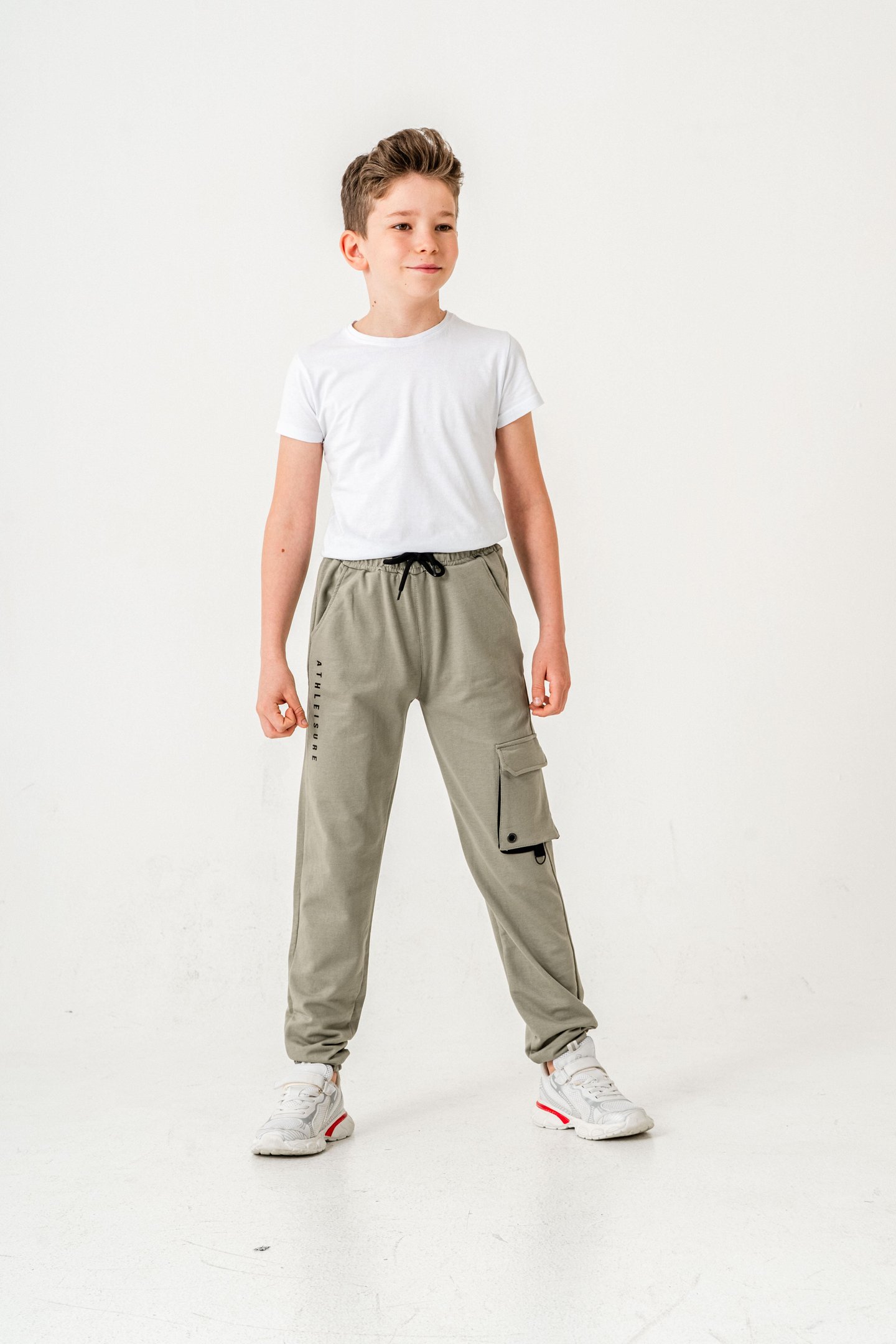 Athleisure Baskılı Kargo Cepli Erkek Çocuk Eşofman Altı