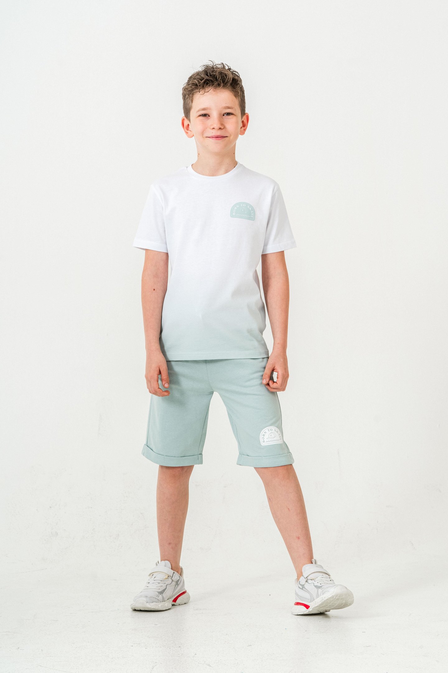 Born The Skate Baskılı  Erkek Çocuk Şort - Tişört Takımı